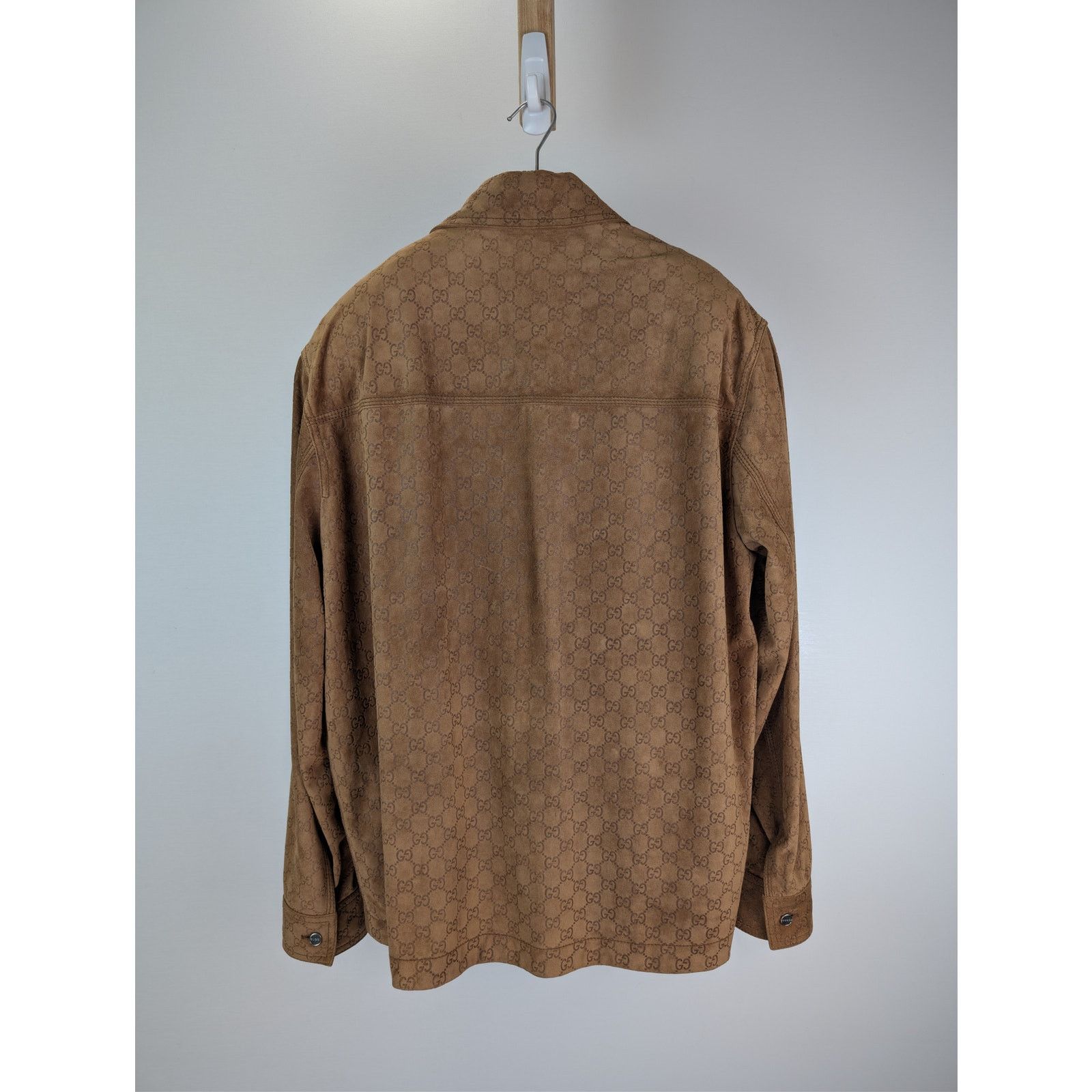 Gucci o1rshd1 Embossed GG Suede Jacket in Camel / Beige Size US M / EU 48-50 / 2 - 12 Thumbnail