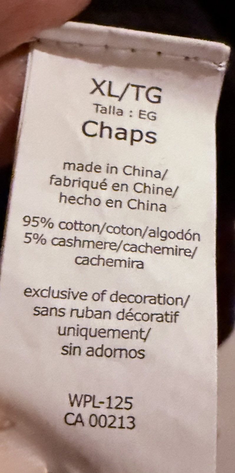 Chaps Vintage Style Chaps Cotton Cashmere Knit V-Neck Size US XL / EU 56 / 4 - 9 Thumbnail