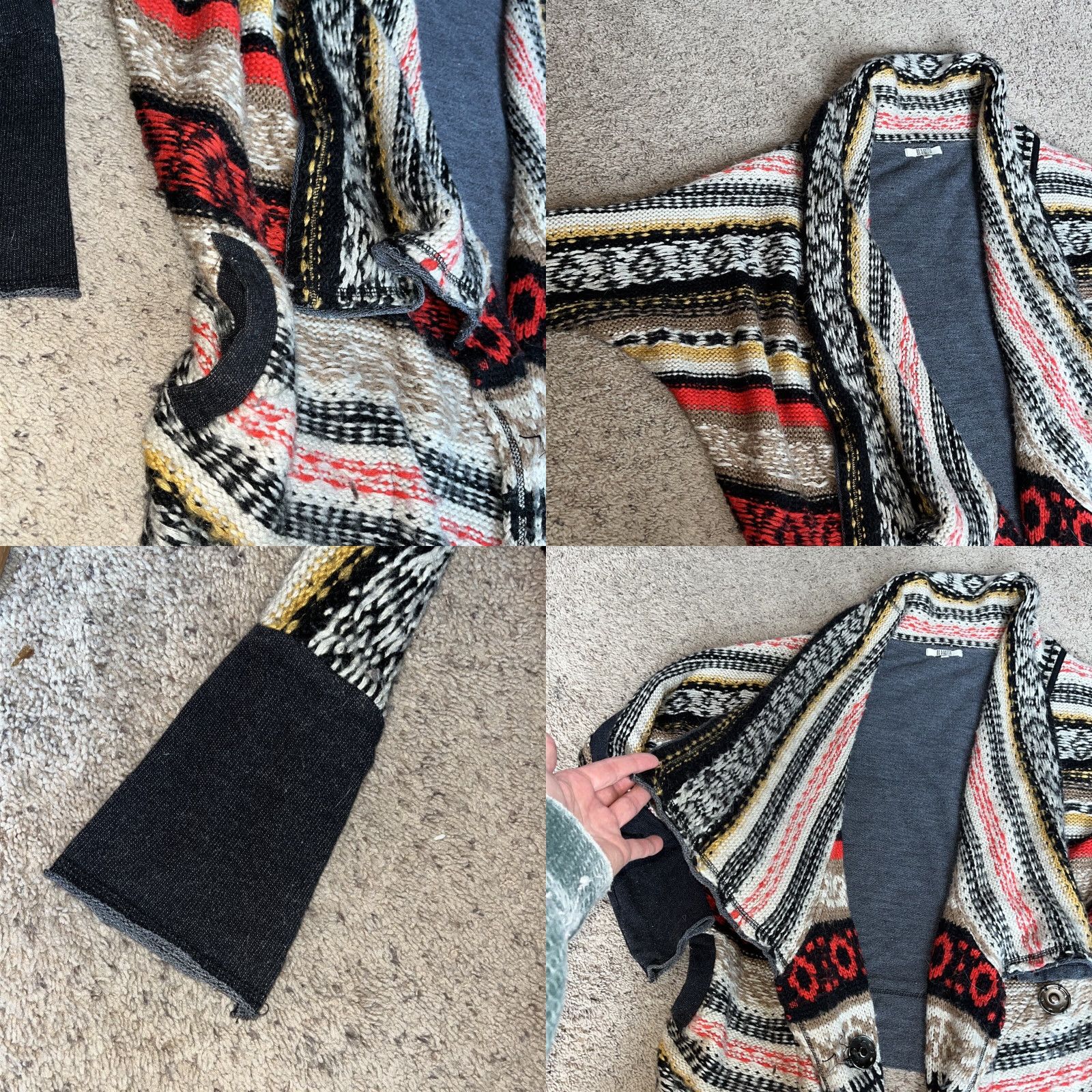 BB Dakota BB Dakota Colorful SWEATER Cardigan Open Front KNIT Waterfall Neck Women’s Large Size L / US 10 / IT 46 - 8 Thumbnail
