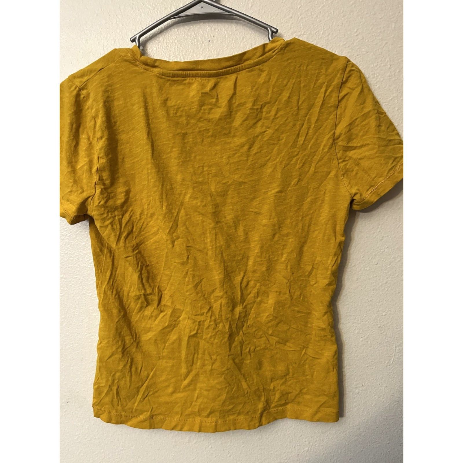 J.Crew J.CREW Shirt Womens S Yellow Vintage Cotton T-Shirt Top Short Sleeve Crew Neck Cap Sleeve V-Neck Casual Travel Basic Size S / US 4 / IT 40 - 2 Thumbnail