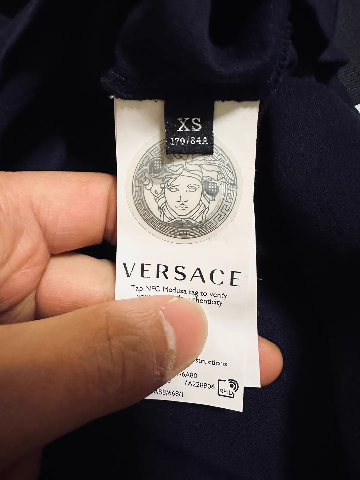 Versace Versace Color Logo Embroidered Short Sleeve T-Shirt Size US XS / EU 42 / 0 - 7 Thumbnail