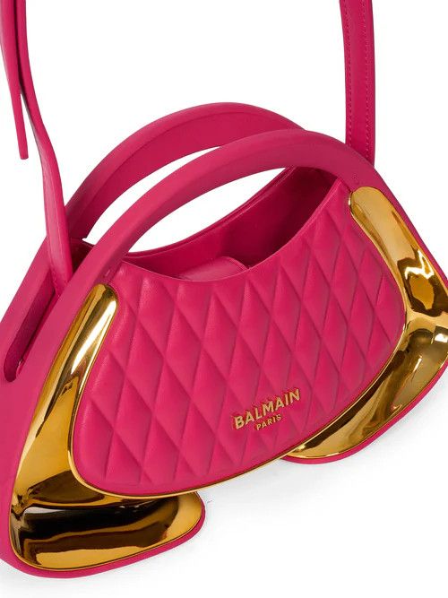 Balmain os11x0326 Size: OS /Jolie Madame Leather Top-Handle Bag Pink Size ONE SIZE - 4 Thumbnail
