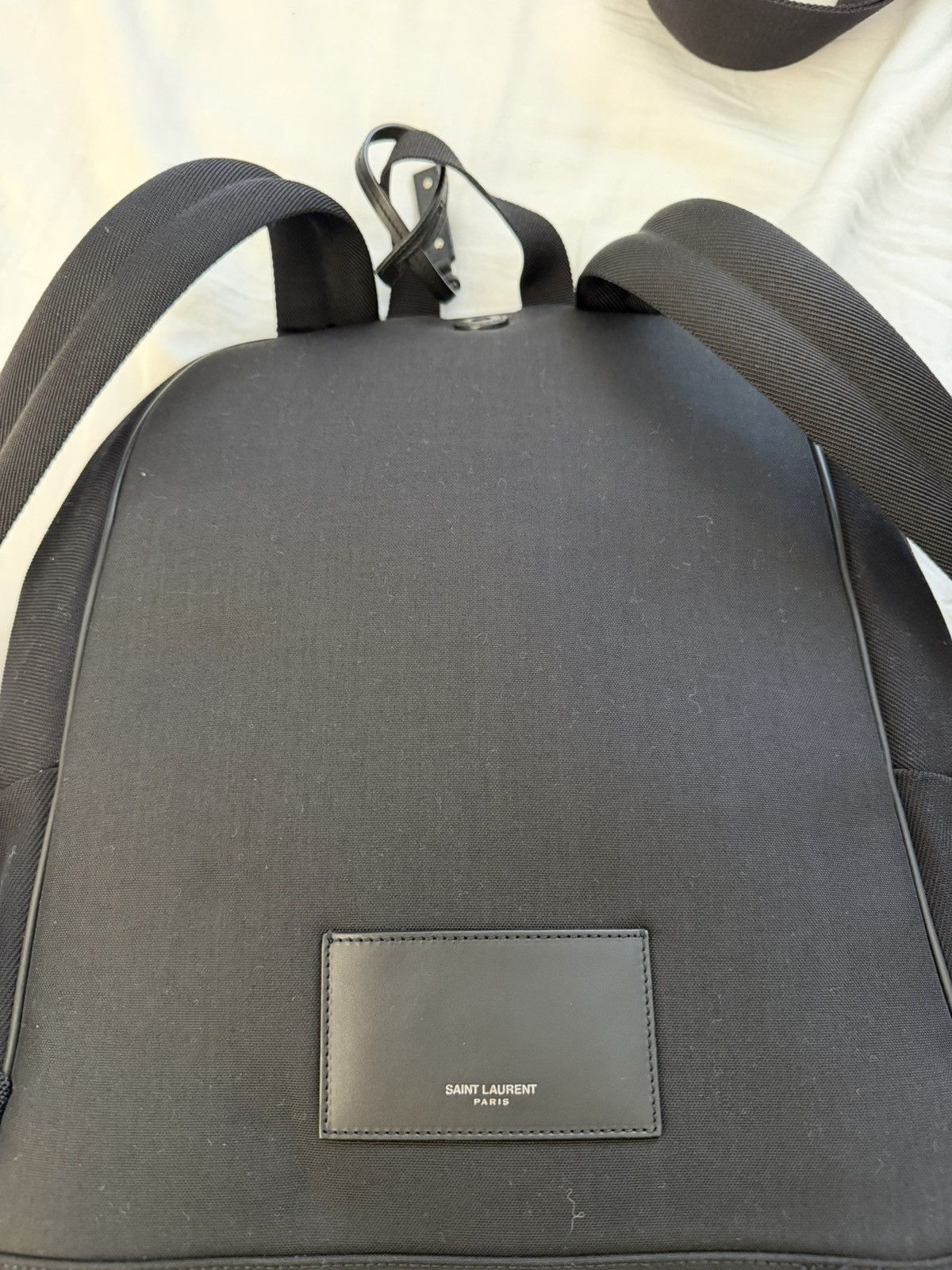 Saint Laurent Paris Saint Laurent embroidered city backpack in canvas Size ONE SIZE - 3 Thumbnail