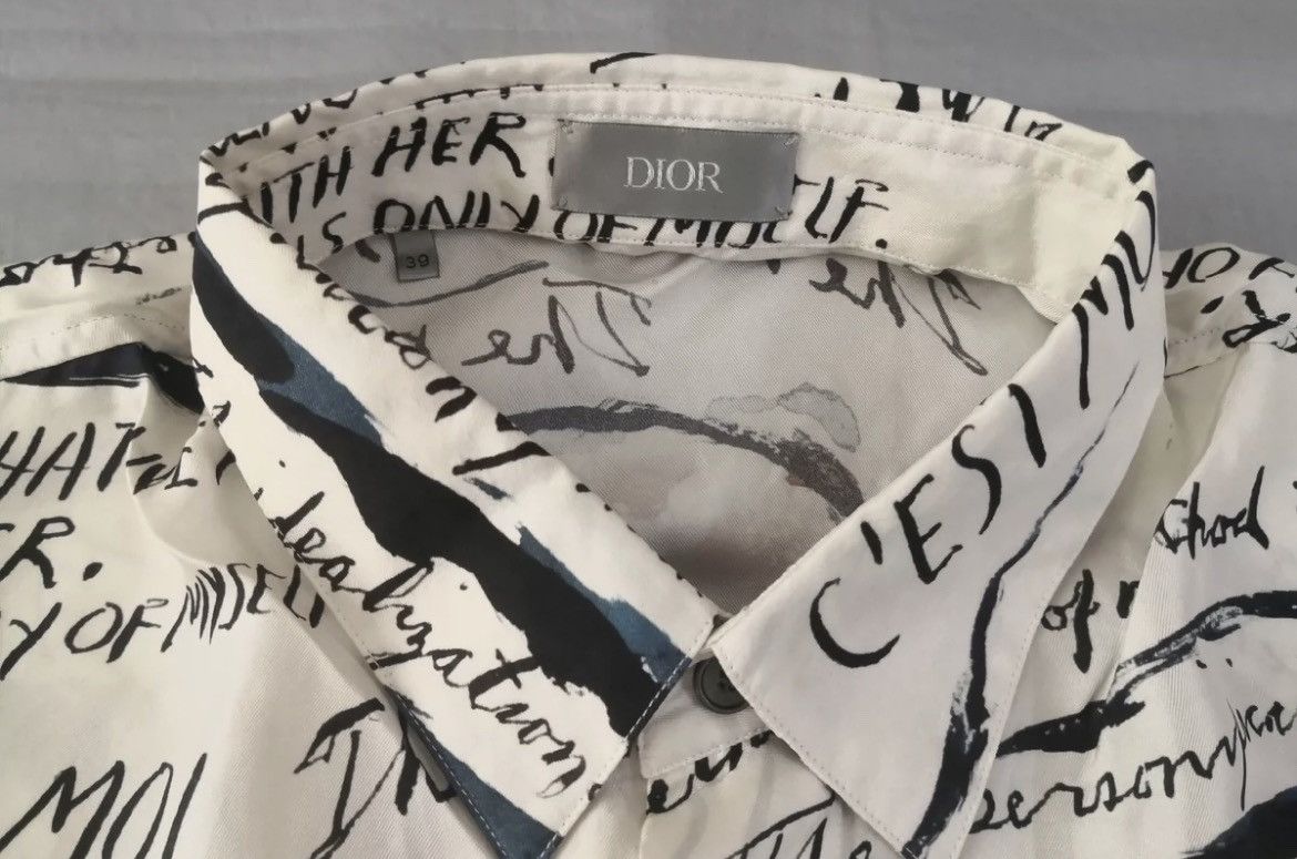 Dior Raymond Pettibon Mona Lisa print silk shirt Size US L / EU 52-54 / 3 - 3 Thumbnail