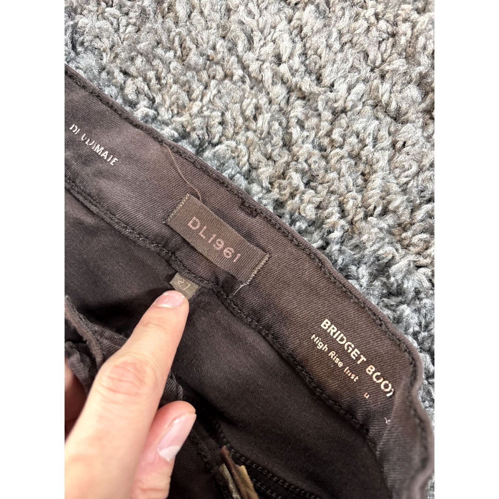 DL1961 DL1961 Womens High Rise Bridget Boot Cut Crop Jeans Brown Cotton 27x26 Size 27 Jeans Womens Brown High Rise Boot Cut Crop Denim Size 27" / US 4 / IT 40 - 6 Thumbnail