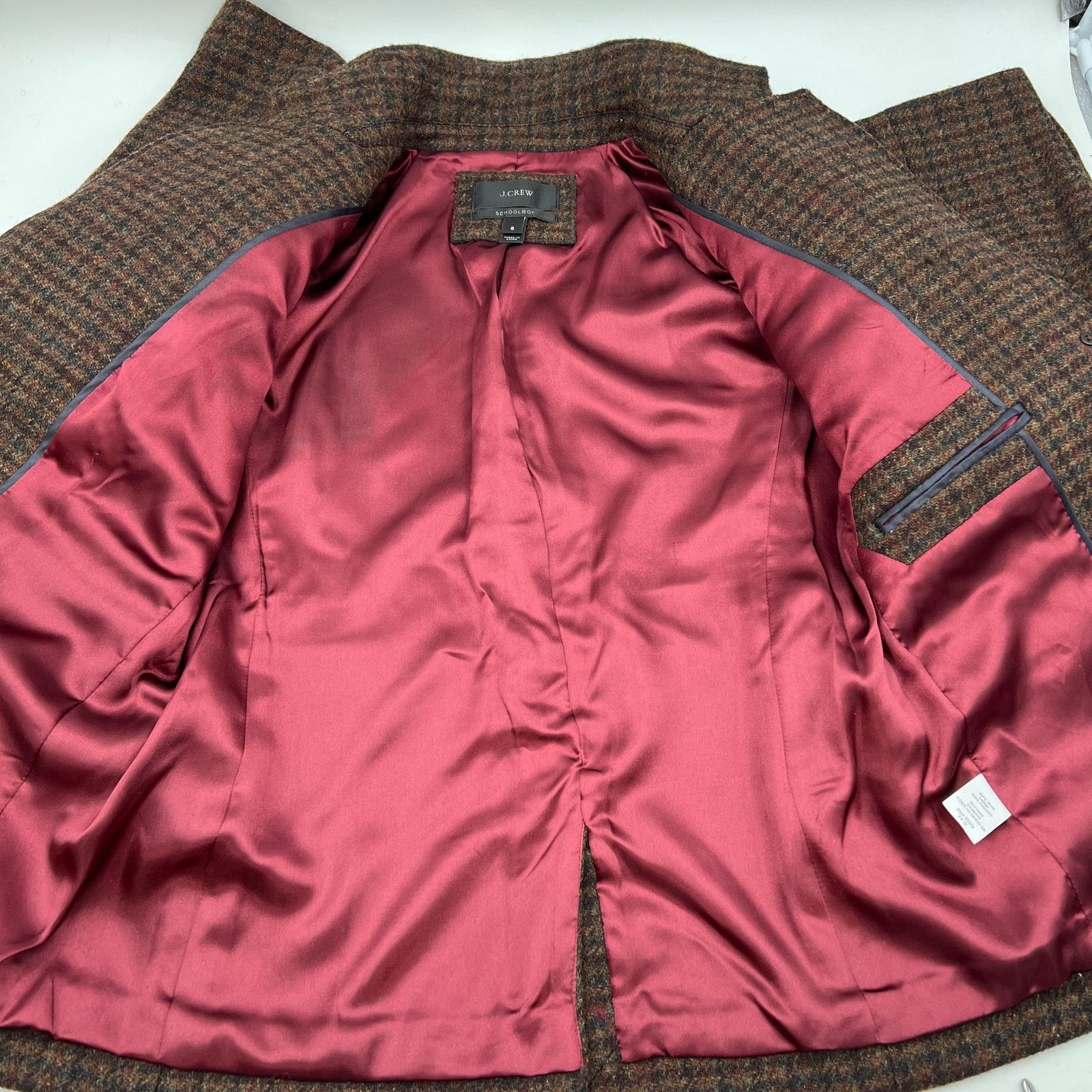 J.Crew J. Crew School Boy Wool Blazer Brown Plaid Houndstooth Size M / US 6-8 / IT 42-44 - 5 Thumbnail
