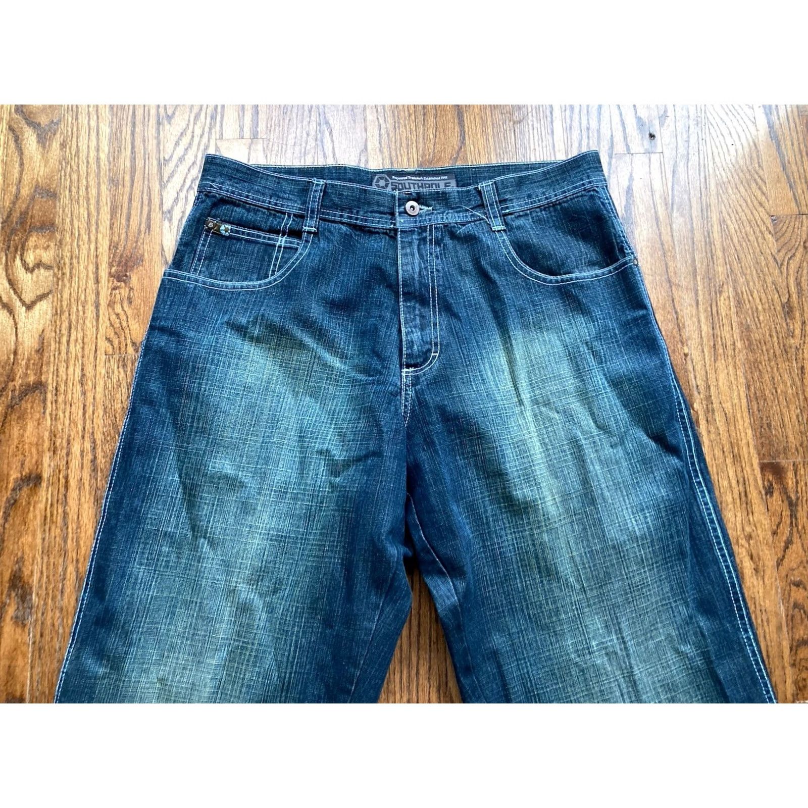 Southpole VINTAGE Southpole Jeans Mens 36x31 Blue Denim Baggy 4180 Skater Y2K Hip Hop 90s Grunge Street Mens Jeans Size US 36 / EU 52 - 2 Thumbnail