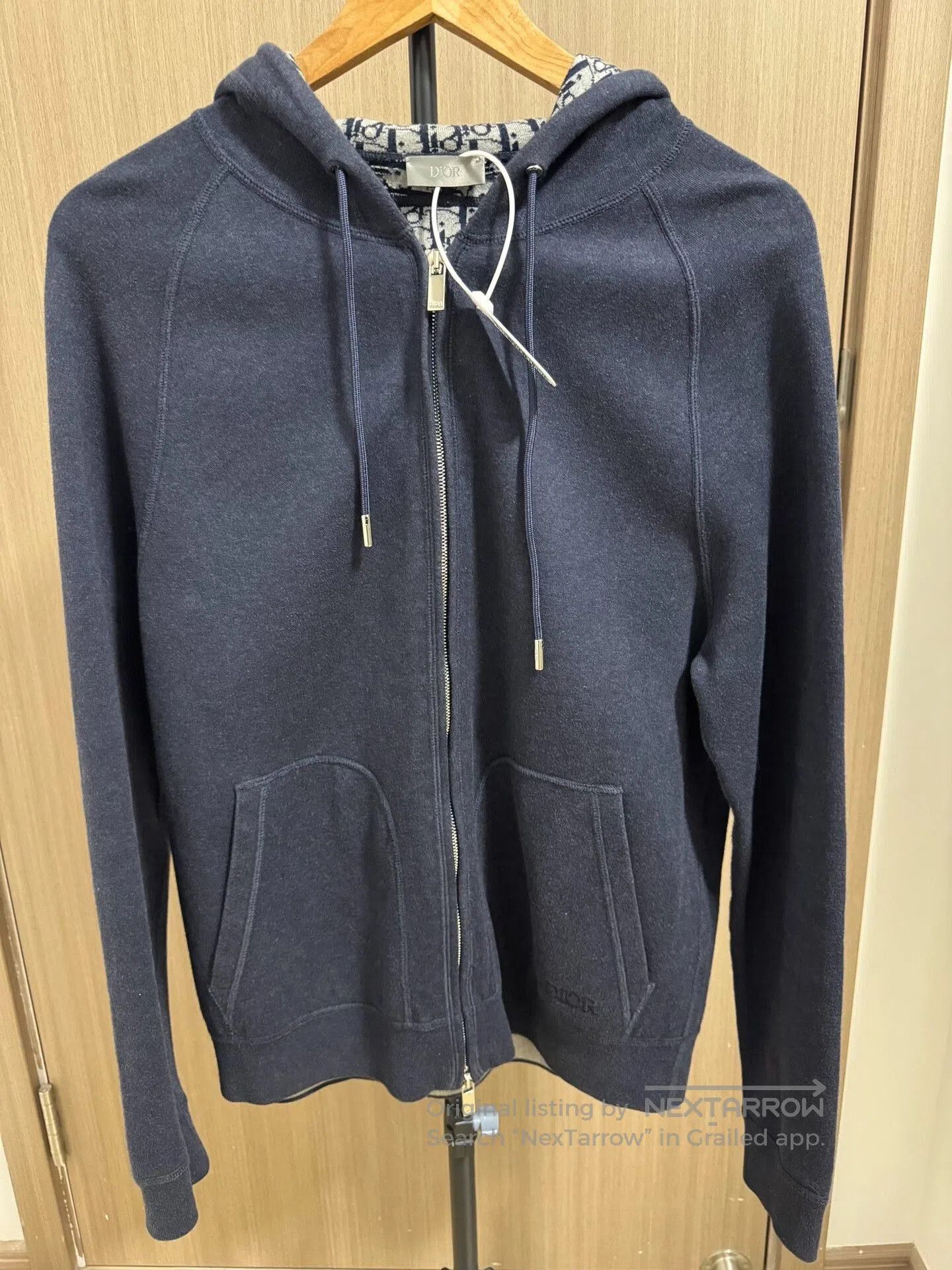 Dior DIOR Logo Wool Sweatshirt Jacket in Navy. Size US M / EU 48-50 / 2 - 1 Thumbnail