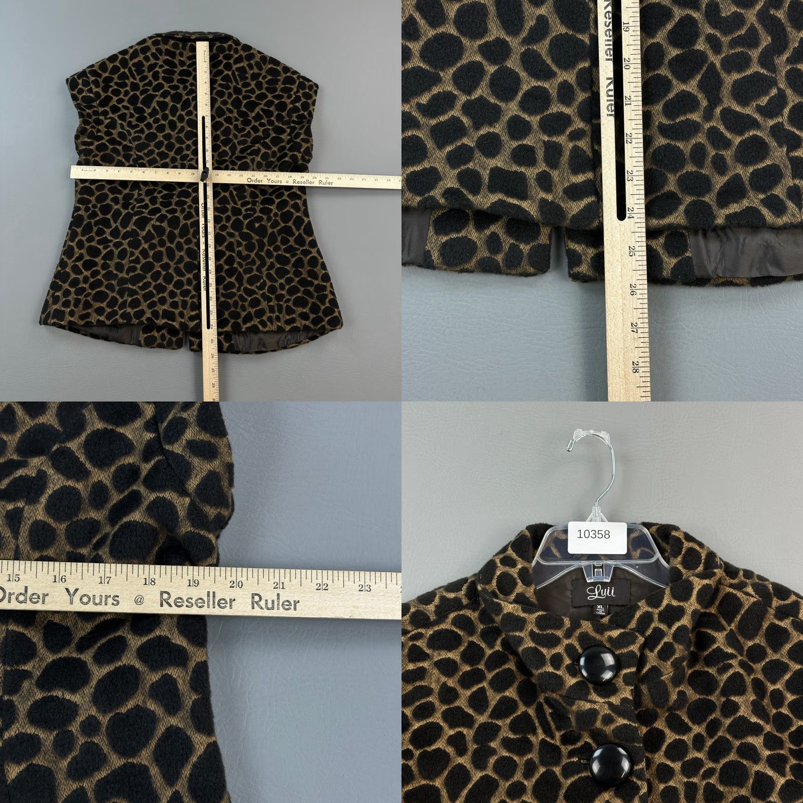 Anthropologie Luii Jacket Women's XL Leopard Print Belted Dress Coat Sleeveless Size XL / US 12-14 / IT 48-50 - 8 Thumbnail