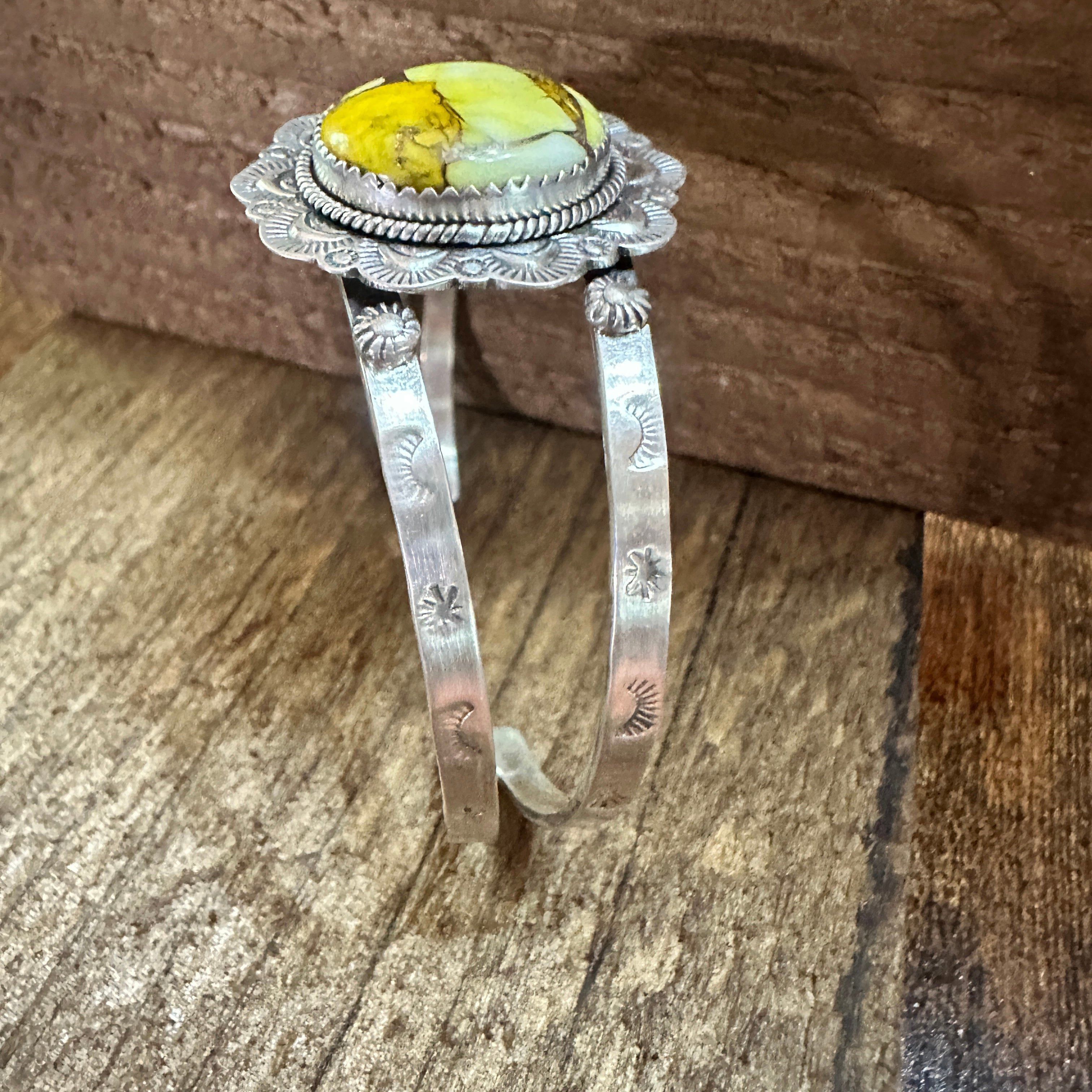 Other Handmade Sterling Silver Honey Dahlia Cuff Bracelet, Signed Size ONE SIZE - 6 Thumbnail