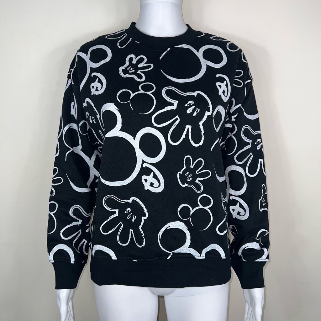 Disney Disney Black with White Mickey Graffiti print Sweatshirt Size XS / US 0-2 / IT 36-38 - 1 Thumbnail