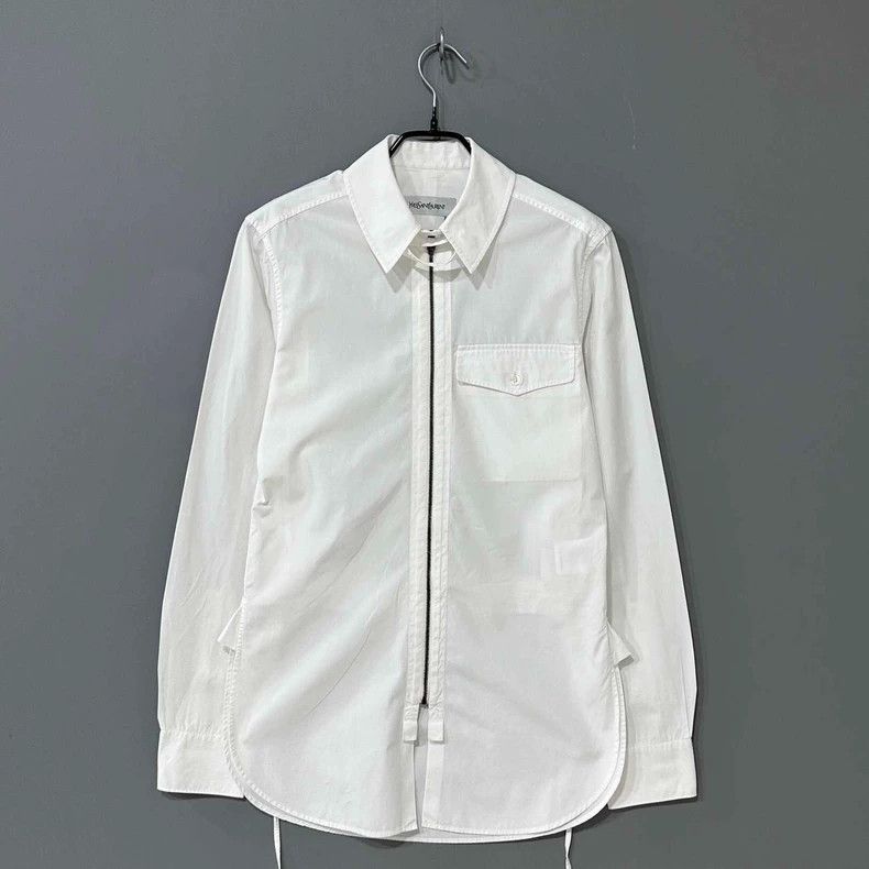 Saint Laurent Paris Saint Laurent Paris size 37 White waist zip-up shirt 2505- Size US M / EU 48-50 / 2 - 1 Thumbnail