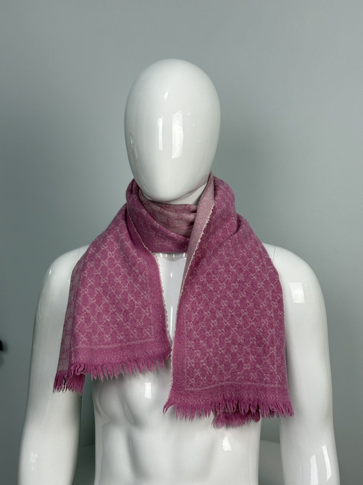Gucci Gucci Wool Monogram Scarf Pink Color Size ONE SIZE - 7 Thumbnail