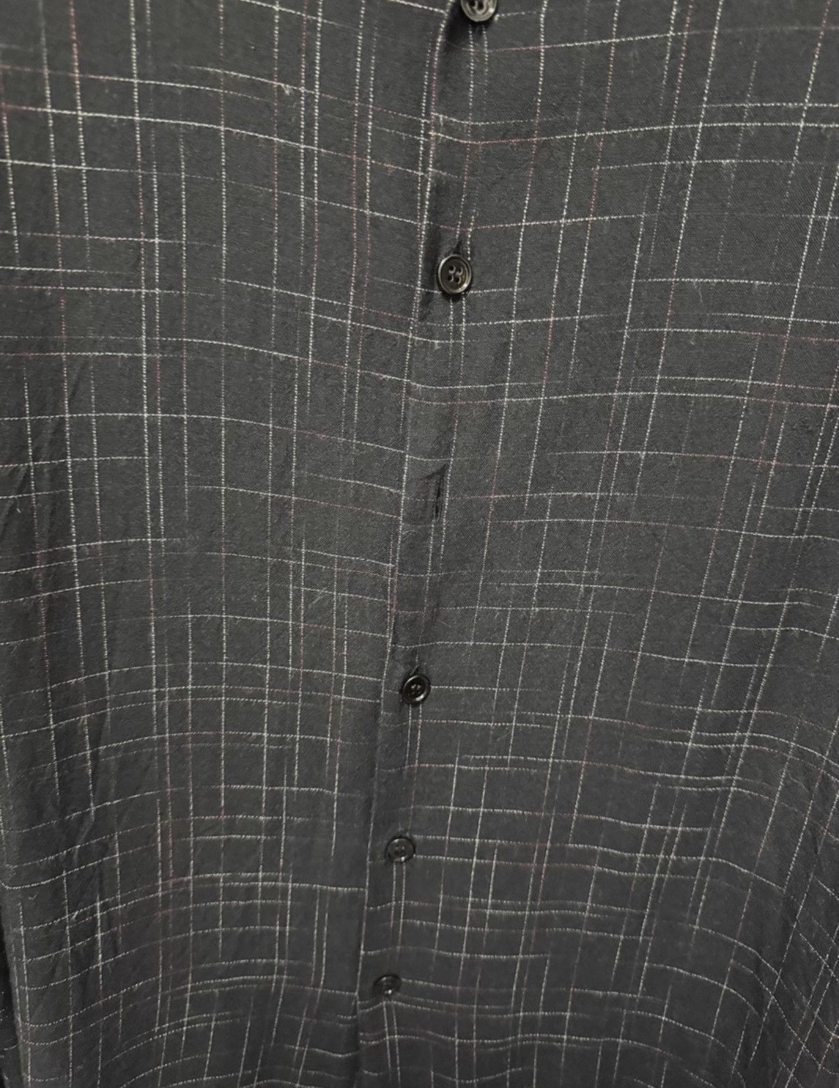 Saint Laurent Paris SLP) 14FW Runway Cuban Collar Silk Black Slub Texture Shirt Size US L / EU 52-54 / 3 - 4 Thumbnail