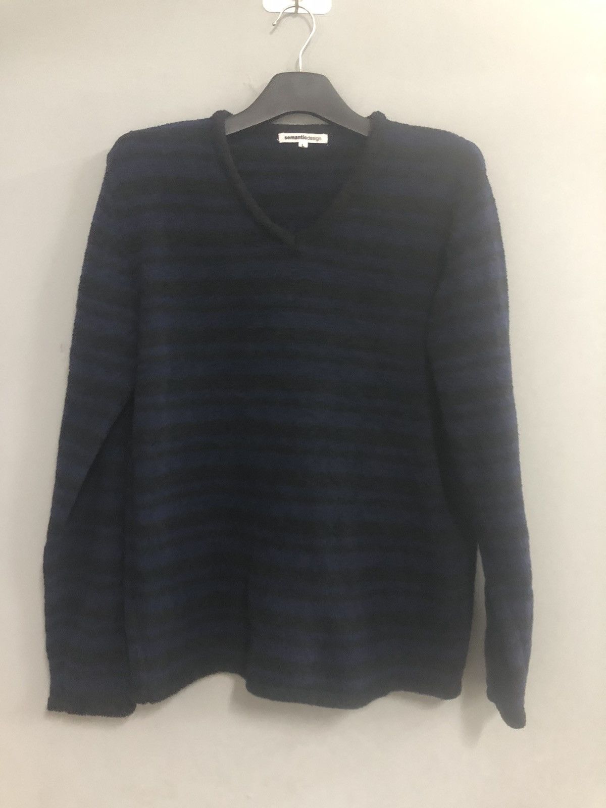 Japanese Brand SEMANTIC DESIGN Fleece Sweatshirt V Neck Shirt Striped Size US L / EU 52-54 / 3 - 1 Thumbnail