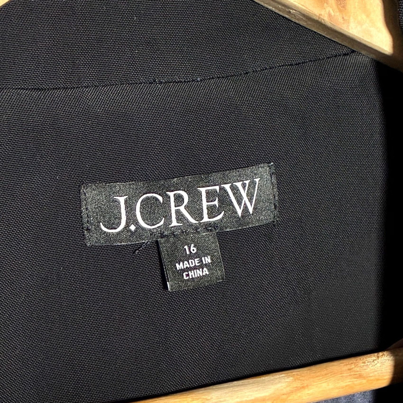 J.Crew VINTAGE? No. EUC J.Crew Single Button Notched Lapel Blazer Jacket Women 16 Black Size XXL / US 16-18 / IT 52-54 - 7 Thumbnail
