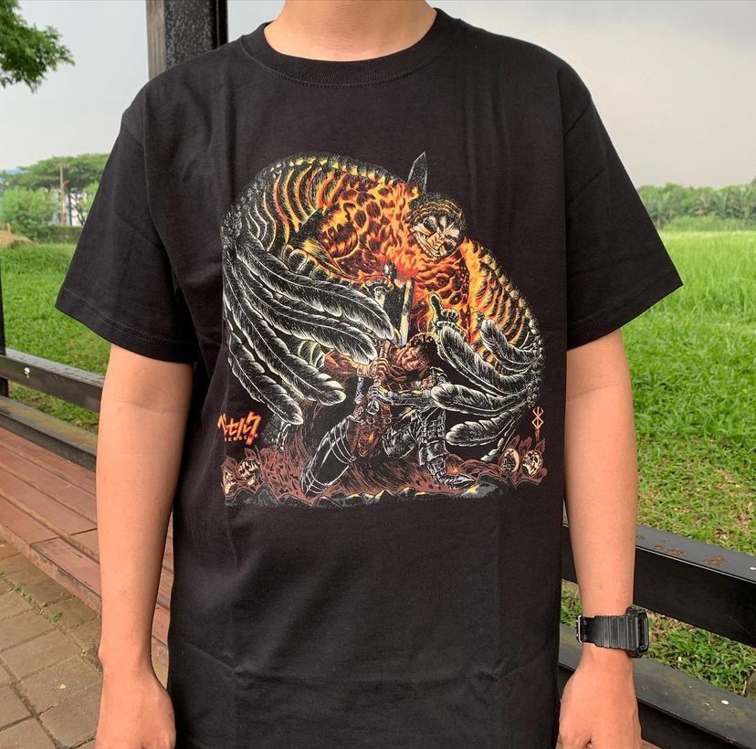 Image of Anima x Vintage Very Berserk Guts Vs Mozgus Tee Shirt in Black, Men's (Size XL)