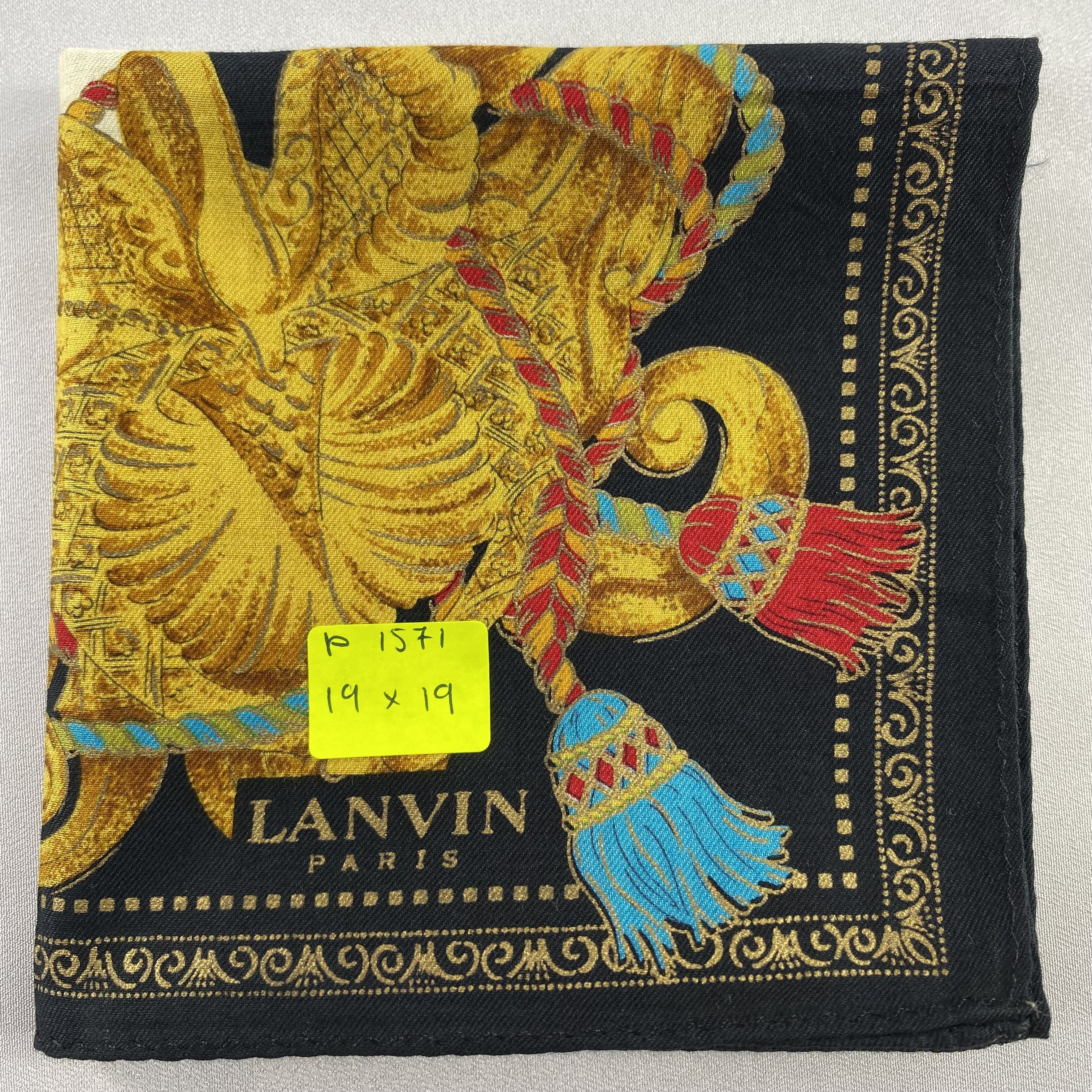 Lanvin × Vintage Lanvin Handkerchief / Neckerchief / Bandana-P1571 Size ONE SIZE - 5 Thumbnail
