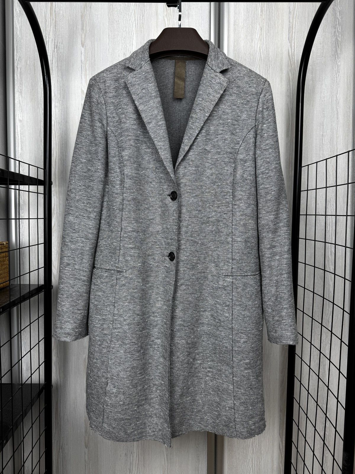Eleventy Eleventy grey linen blend made in italy blazer coat Size L / US 10 / IT 46 - 2 Thumbnail