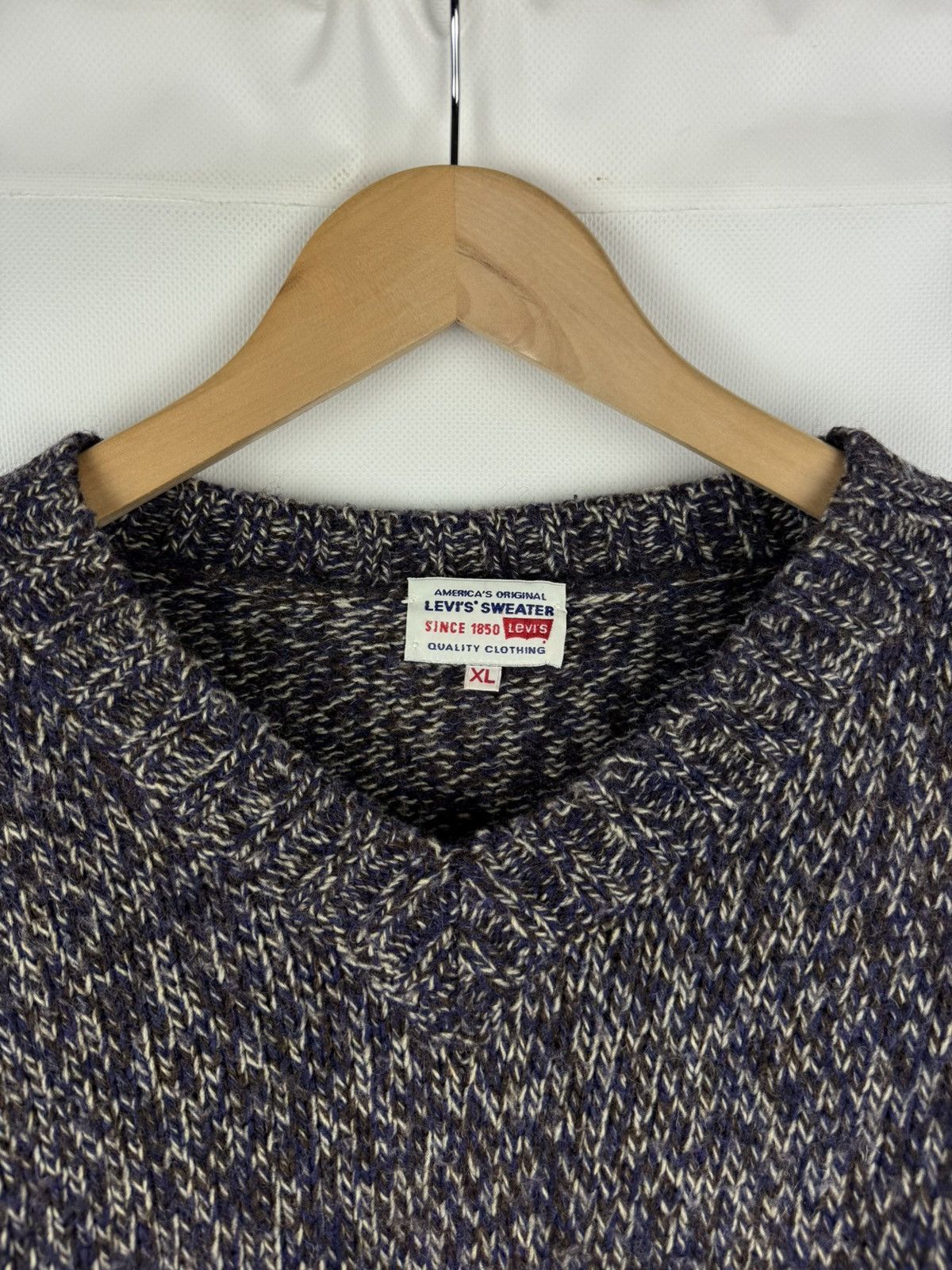 Levi's Levis Vintage Men’s Wool V-neck Sweater Pullover Size Xl Size US XL / EU 56 / 4 - 8 Thumbnail