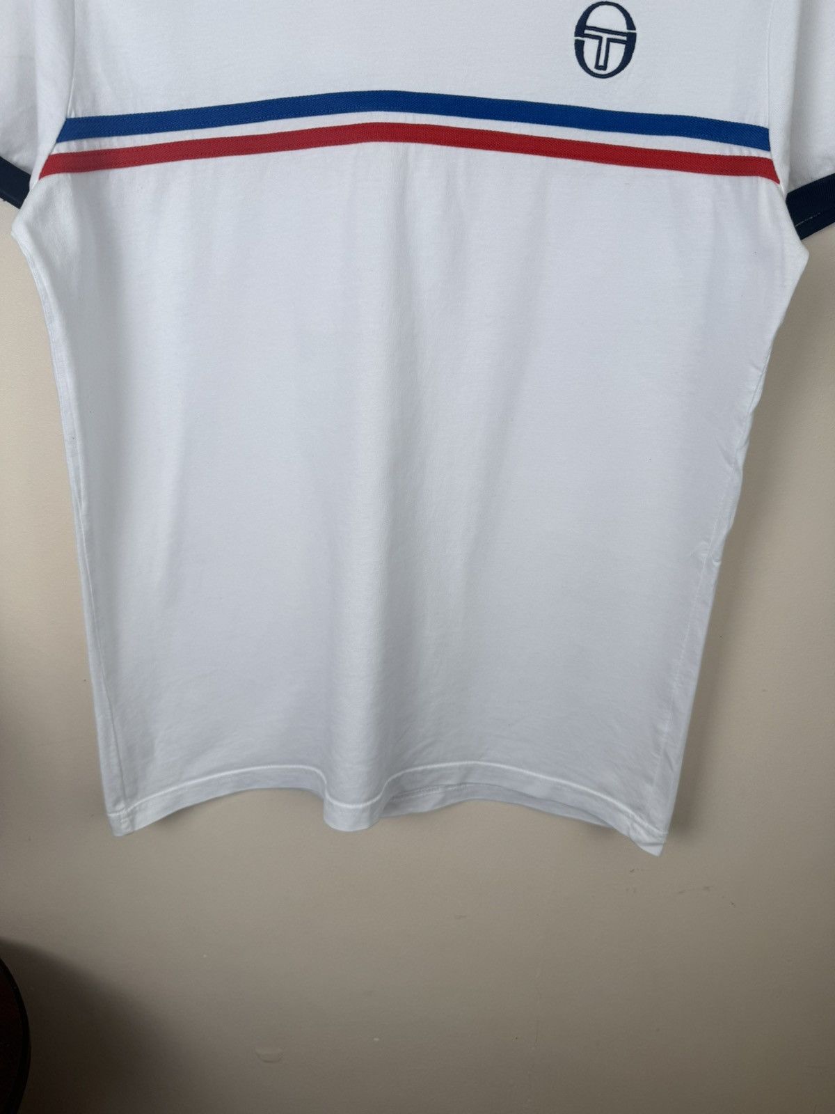 Sergio Tacchini Sergio Tacchini Mens M Whiw Blue T-Shirt Red Logo Athletic Size US M / EU 48-50 / 2 - 11 Thumbnail