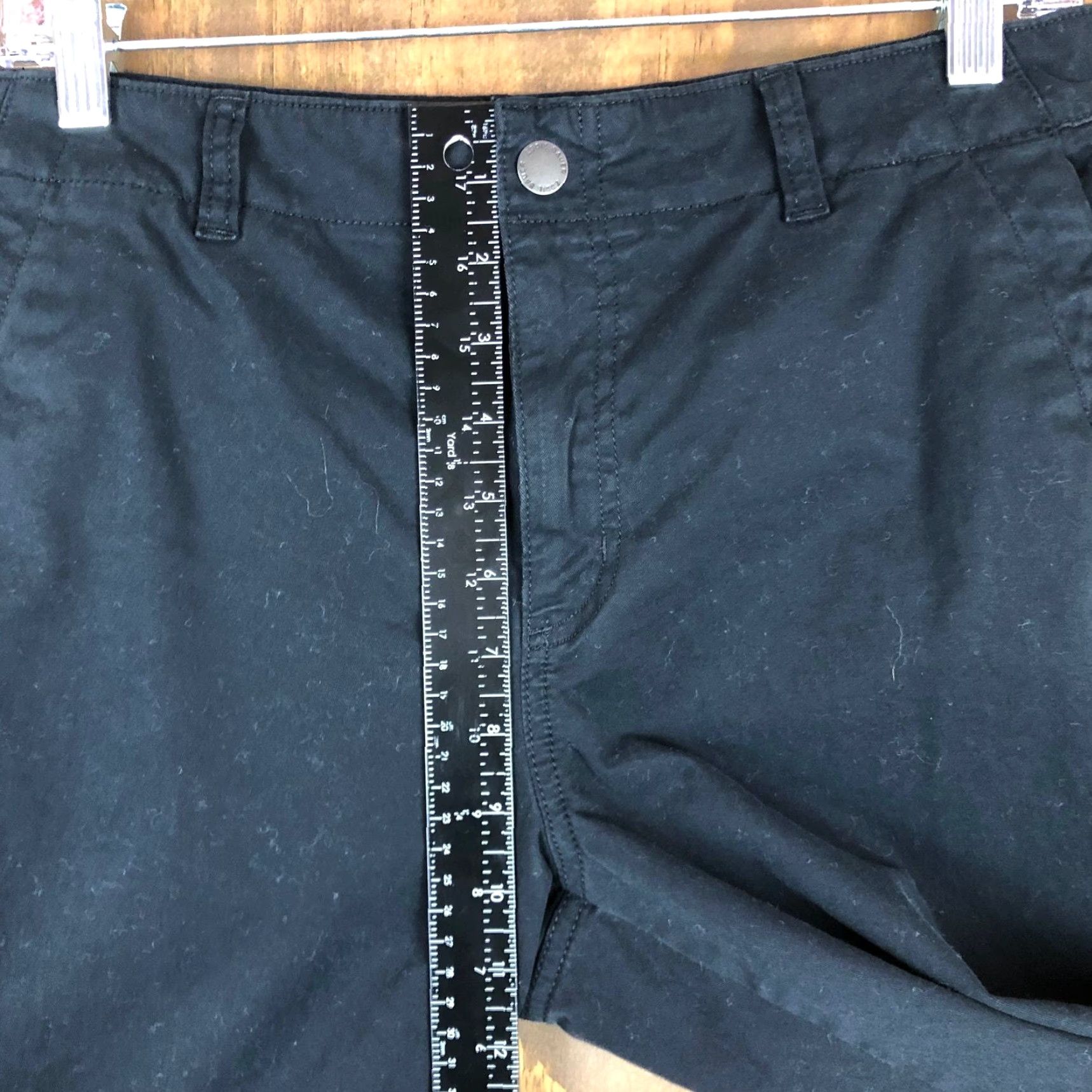 Eddie Bauer Eddie Bauer Womens Pants Capri Black Twill Zip Button Pockets 8 Capris Straight Relaxed Regular Size 31" - 5 Thumbnail