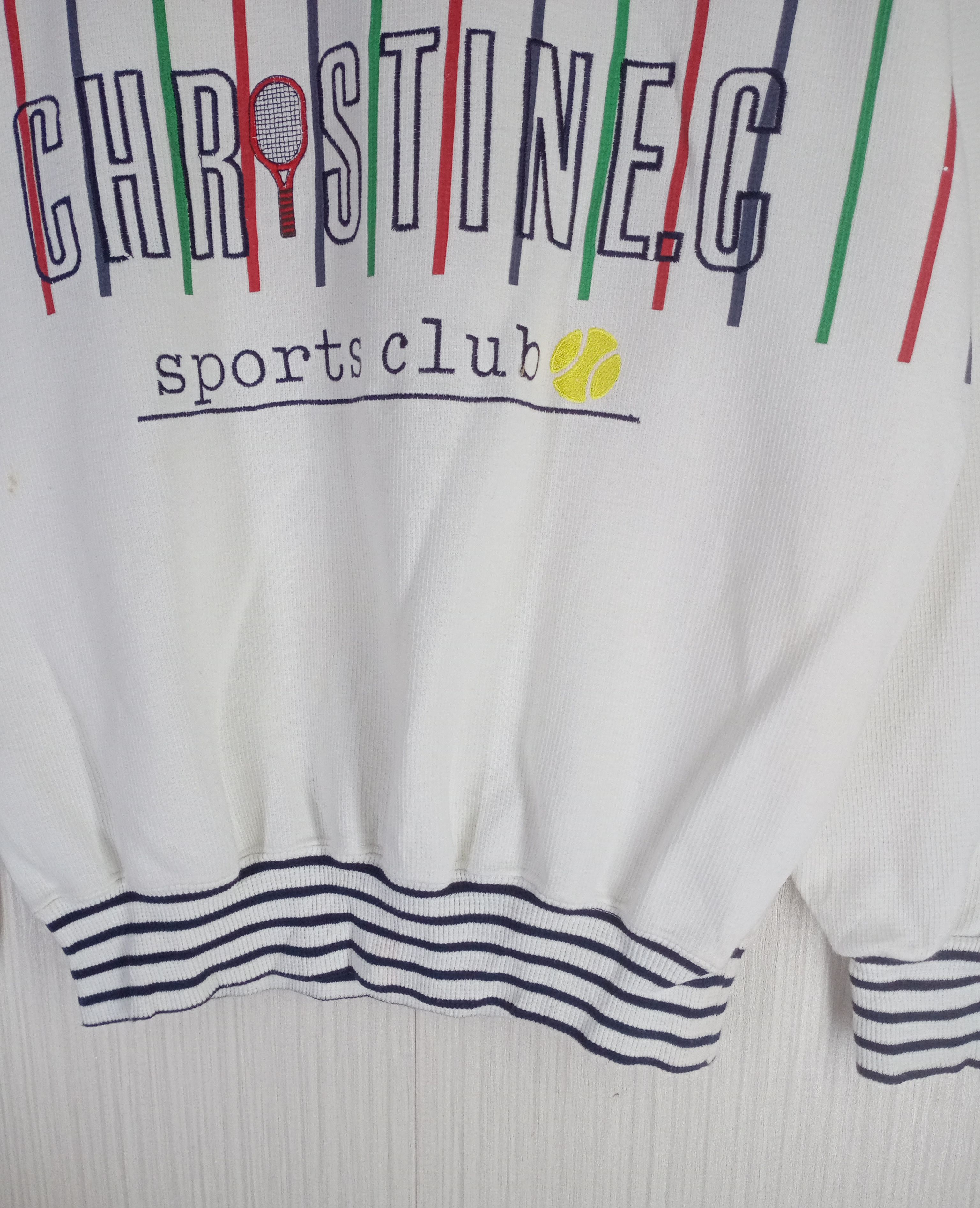 Japanese Brand Vintage 90s Cristine Collas Paris Sports Club Sweatshirt Size US L / EU 52-54 / 3 - 3 Thumbnail