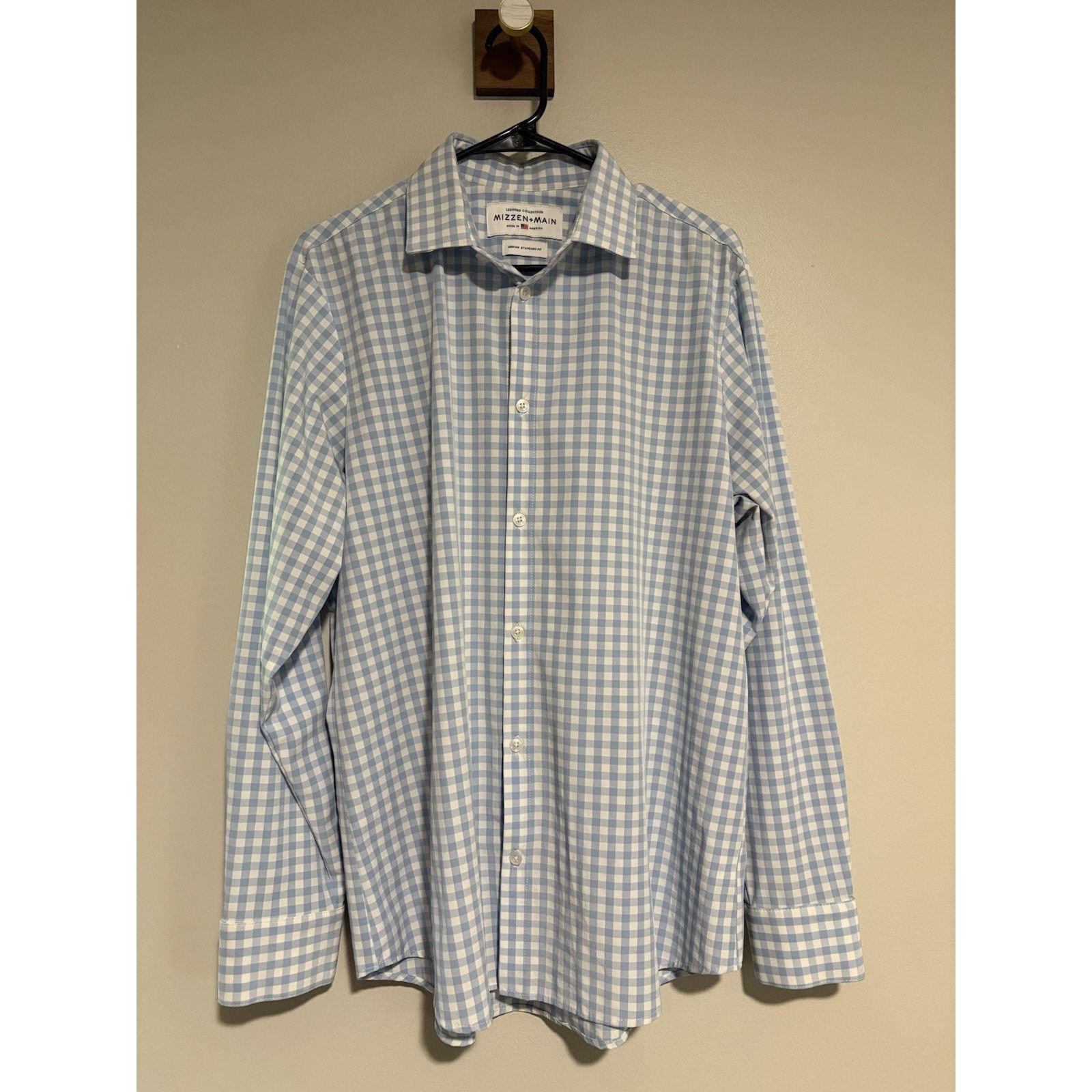 Mizzen+Main Mizzen Main Shirt M Blue Plaid Leeward Fit Work Casual Size US M / EU 48-50 / 2 - 1 Thumbnail