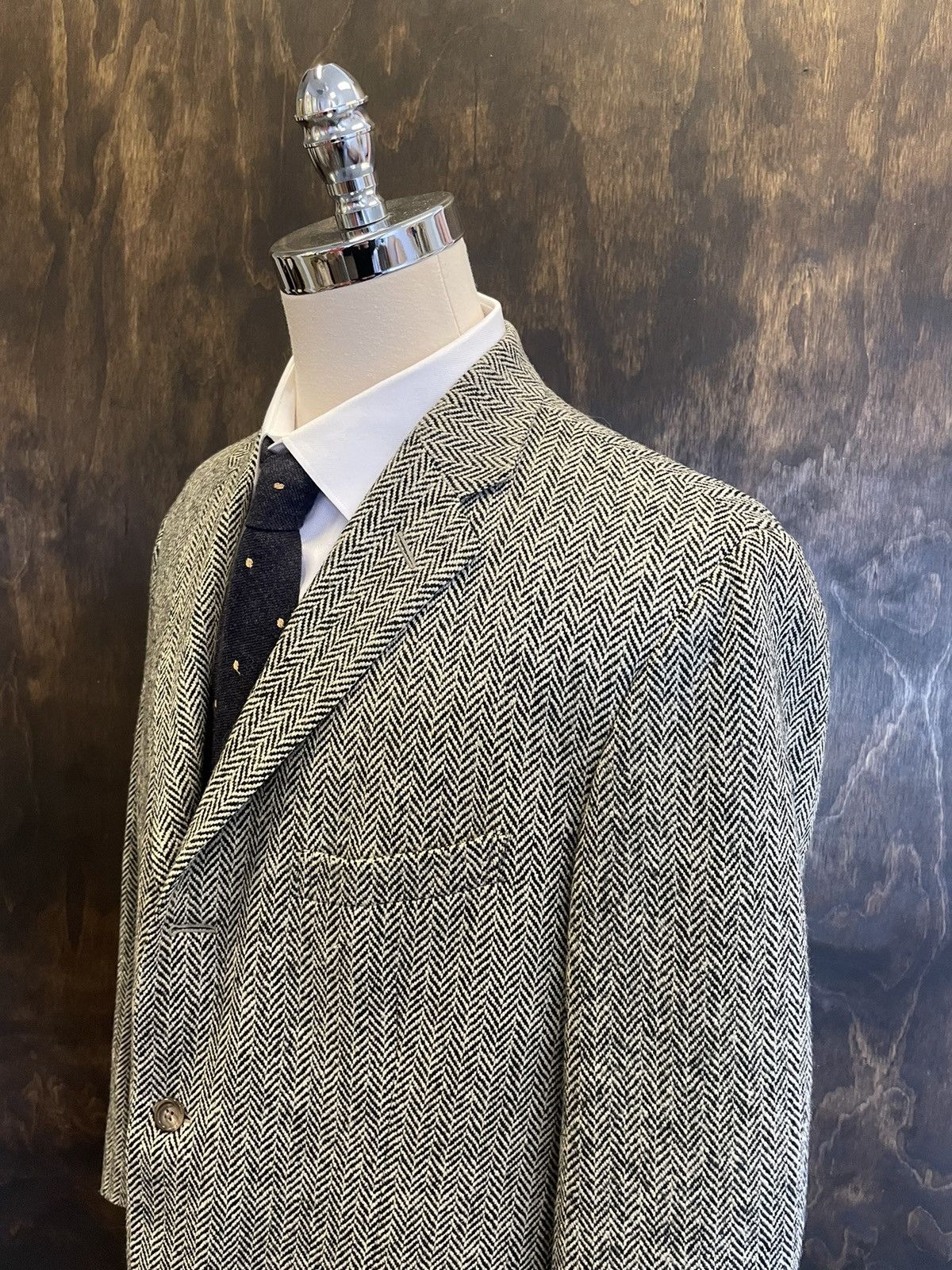 Polo Ralph Lauren × Vintage Herringbone Tweed 3-Button Jacket Size 46R - 2 Thumbnail