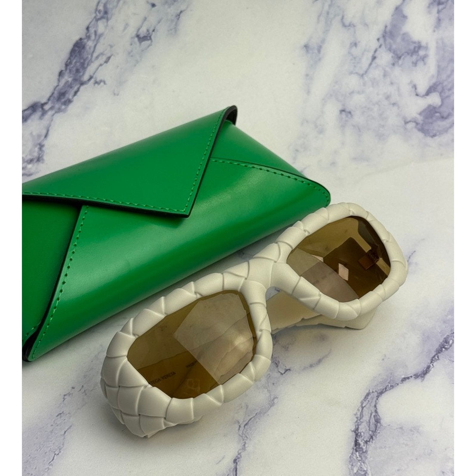 Bottega Veneta NEW Bottega Veneta BV1303S Ivory Braided Sunglasses $615 Size ONE SIZE - 2 Thumbnail
