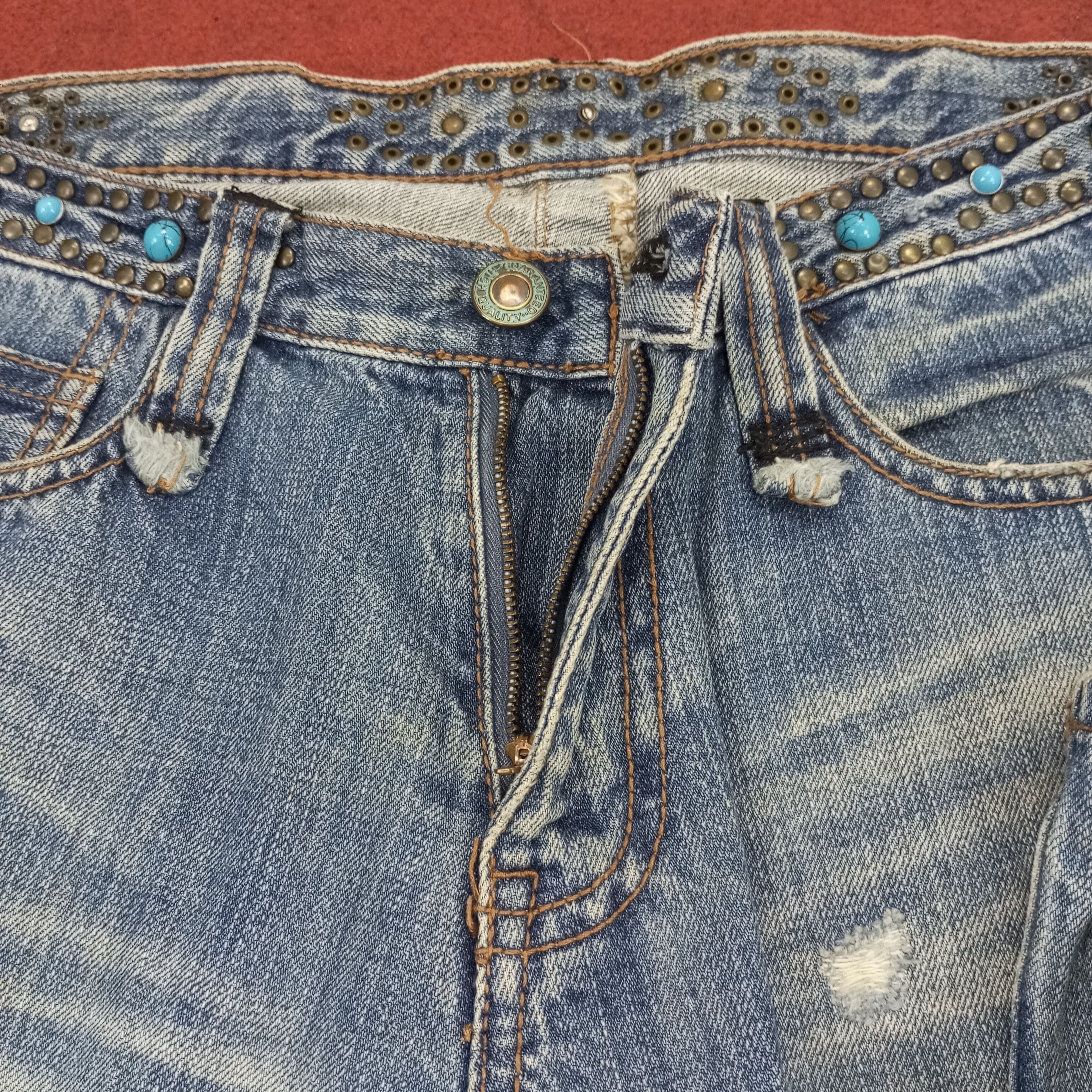 Vintage Distressed Jeans Rock Punk Style Streetwear Size US 34 / EU 50 - 12 Thumbnail