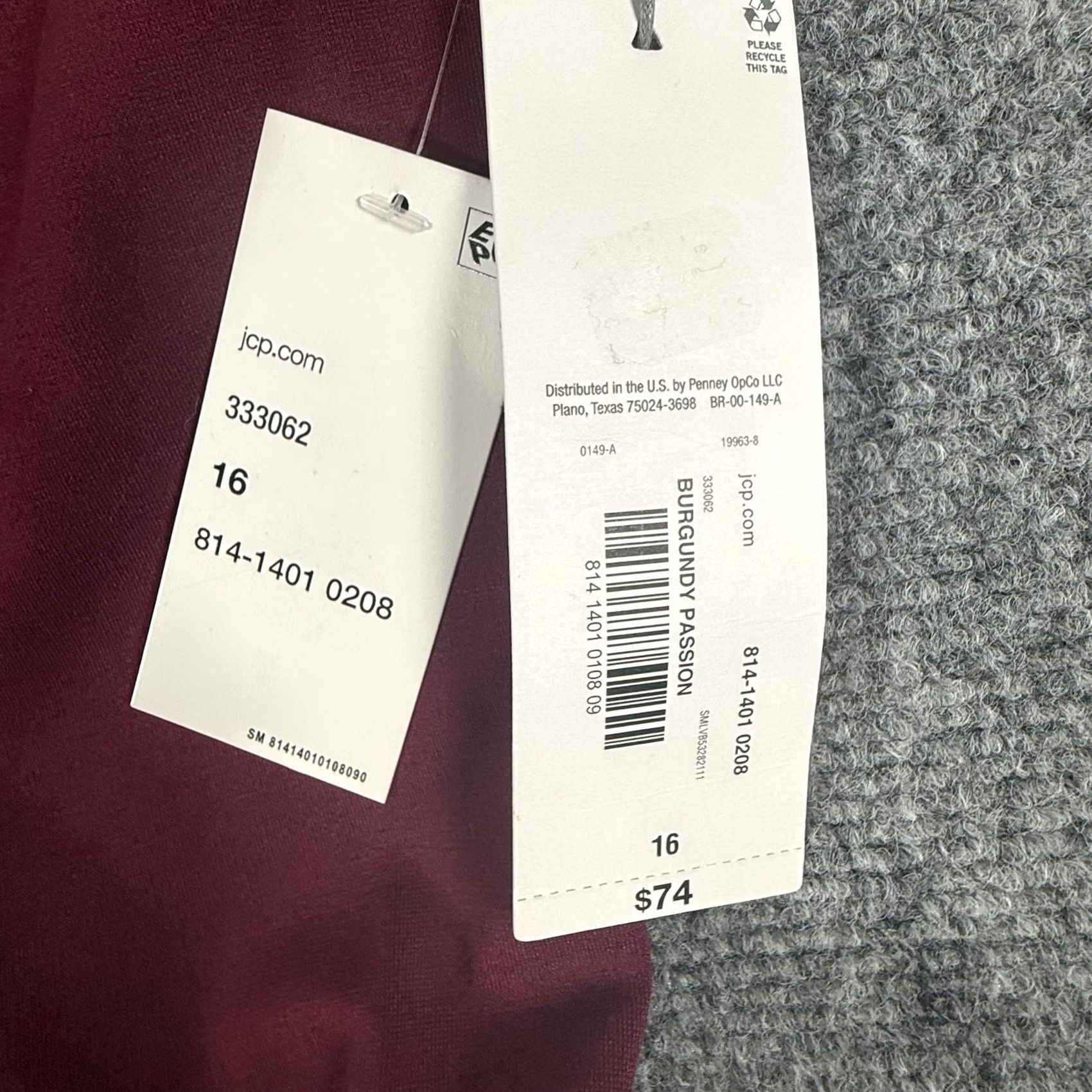Liz Claiborne Liz Claiborne Dress Womens 16 Burgundy Passion Sleeveless Fit & Flare Womens Sleeveless Scoop Neck Solid Pattern Knee Length New Tags Size XXL / US 16-18 / IT 52-54 - 3 Thumbnail