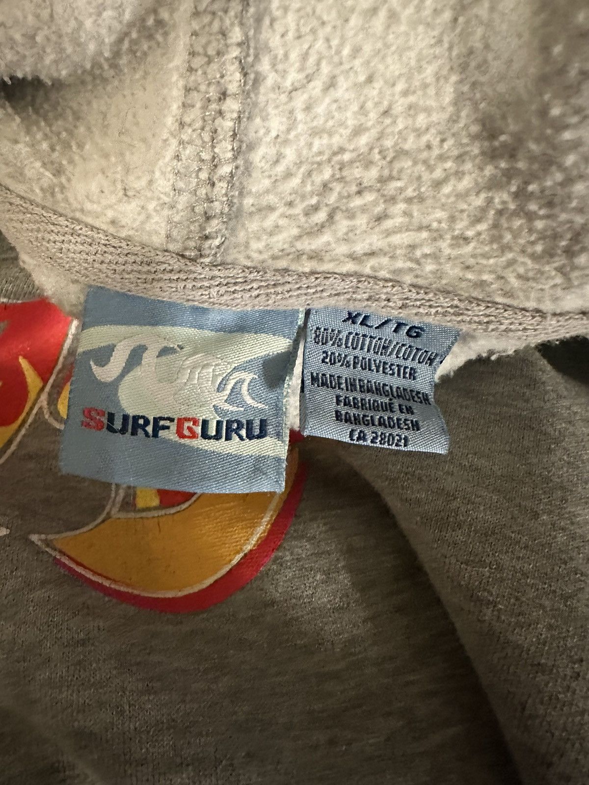 Vintage Vintage Surf Guru Hoodie 90’s Flame Sleeve Streetwear Grail Size US XL / EU 56 / 4 - 6 Thumbnail
