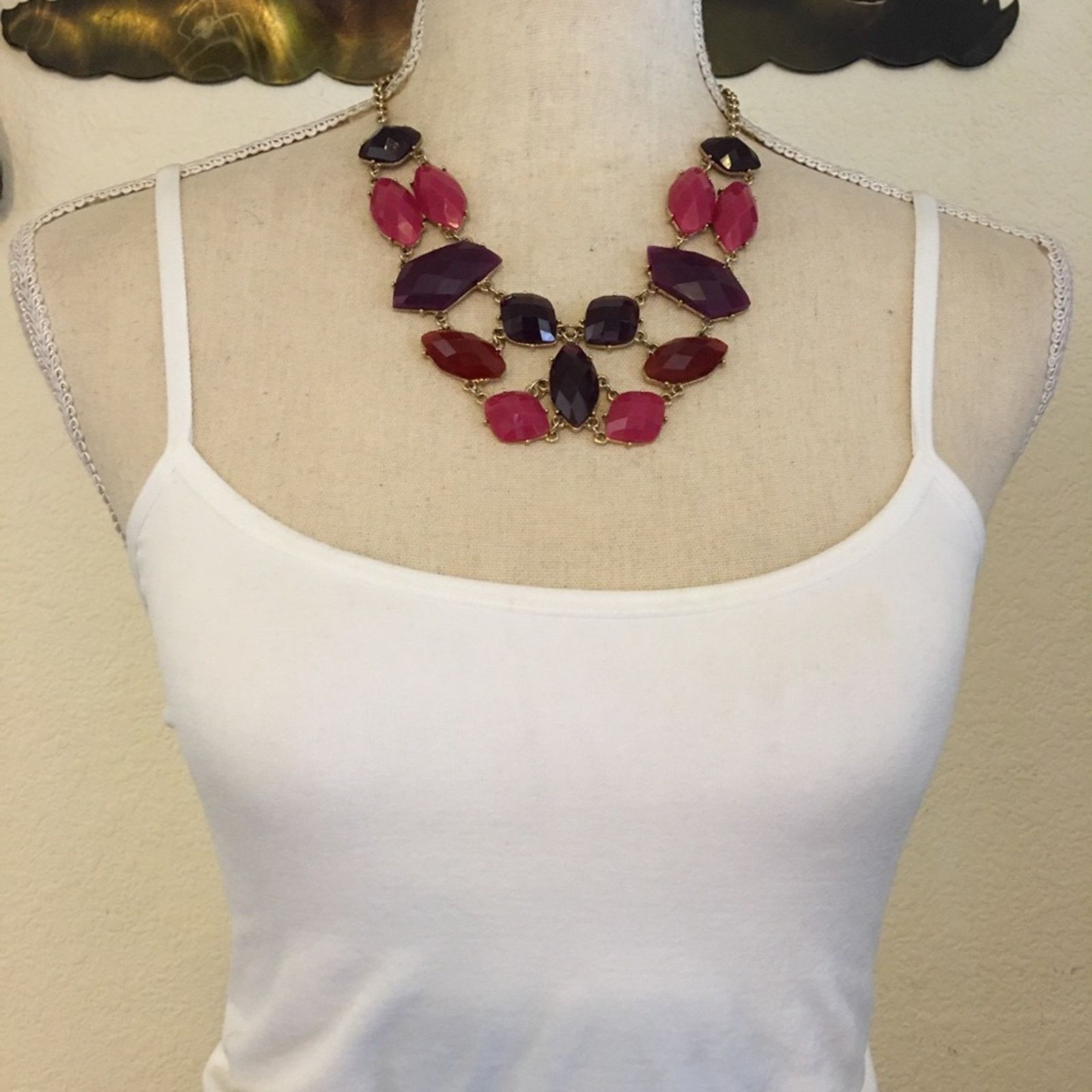Jewelry Vintage VCLM marked sorbet faceted stone necklace Size ONE SIZE - 3 Thumbnail