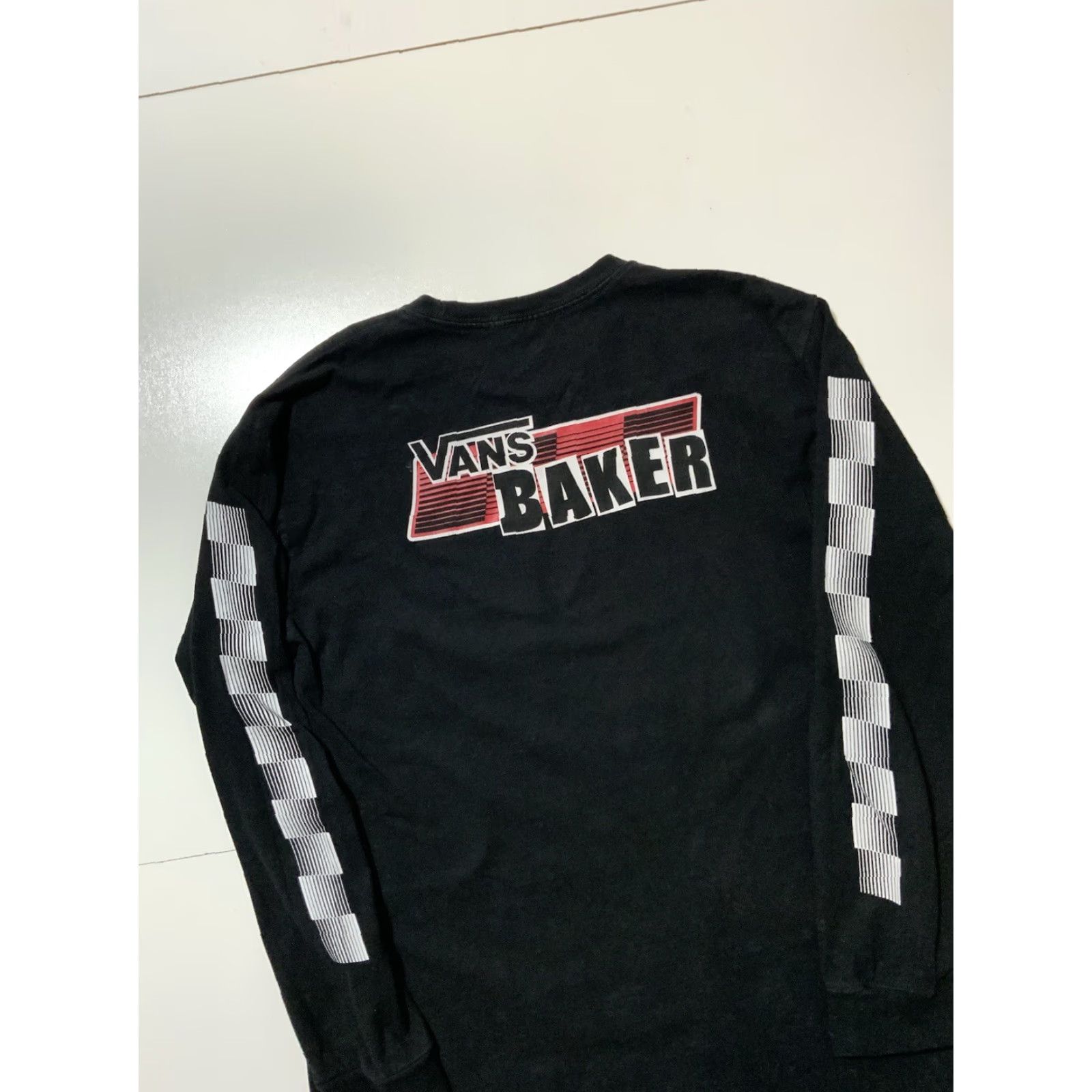 Vans Vans X Baker Skateboards Racing Stripe Black Graphic Crewneck L/S T-Shirt Sz. M Size US M / EU 48-50 / 2 - 4 Thumbnail