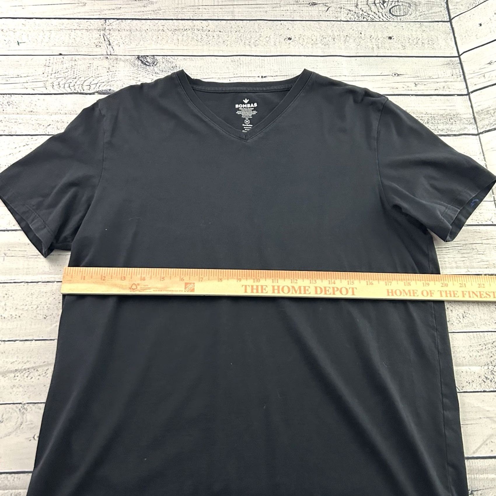 Vintage Bombas Short Sleeve T-Shirt Black 100% Pima Cotton V-Neck Men's M Size US M / EU 48-50 / 2 - 4 Thumbnail