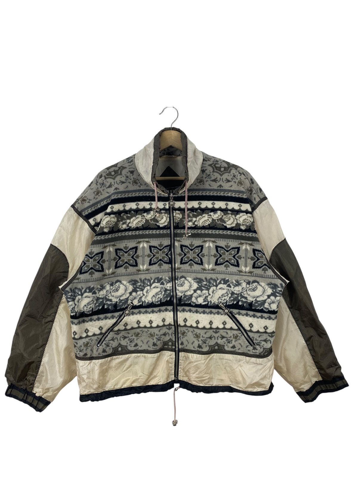 Vintage Vintage ASIX NORDIC Fleece Jacket Full Zip Floral Size L / US 10 / IT 46 - 3 Thumbnail