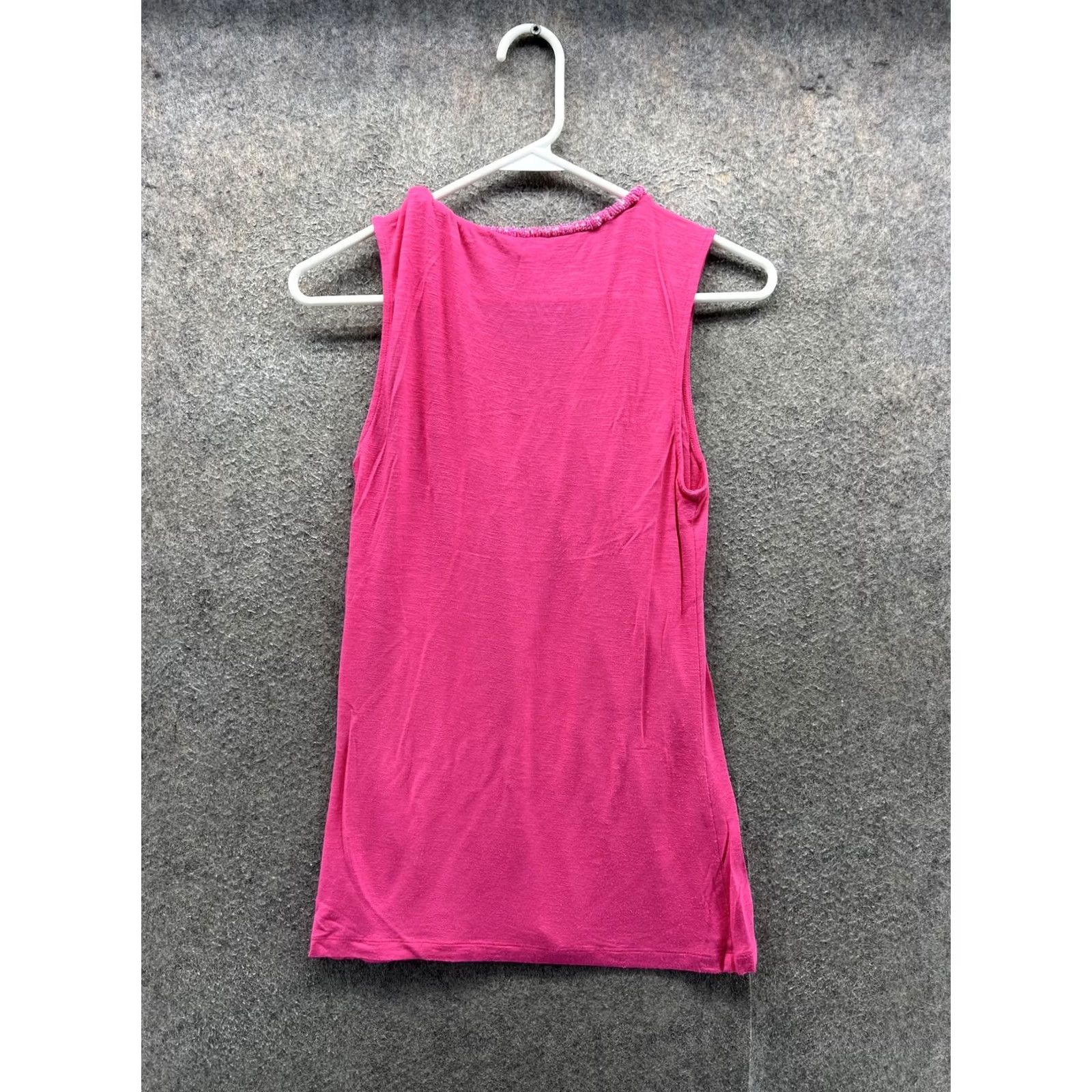 Lilly Pulitzer Lilly Pulitzer Tank Top Womens Small Pink Beaded Scoop Neck Sleeveless Jersey Size S / US 4 / IT 40 - 7 Thumbnail