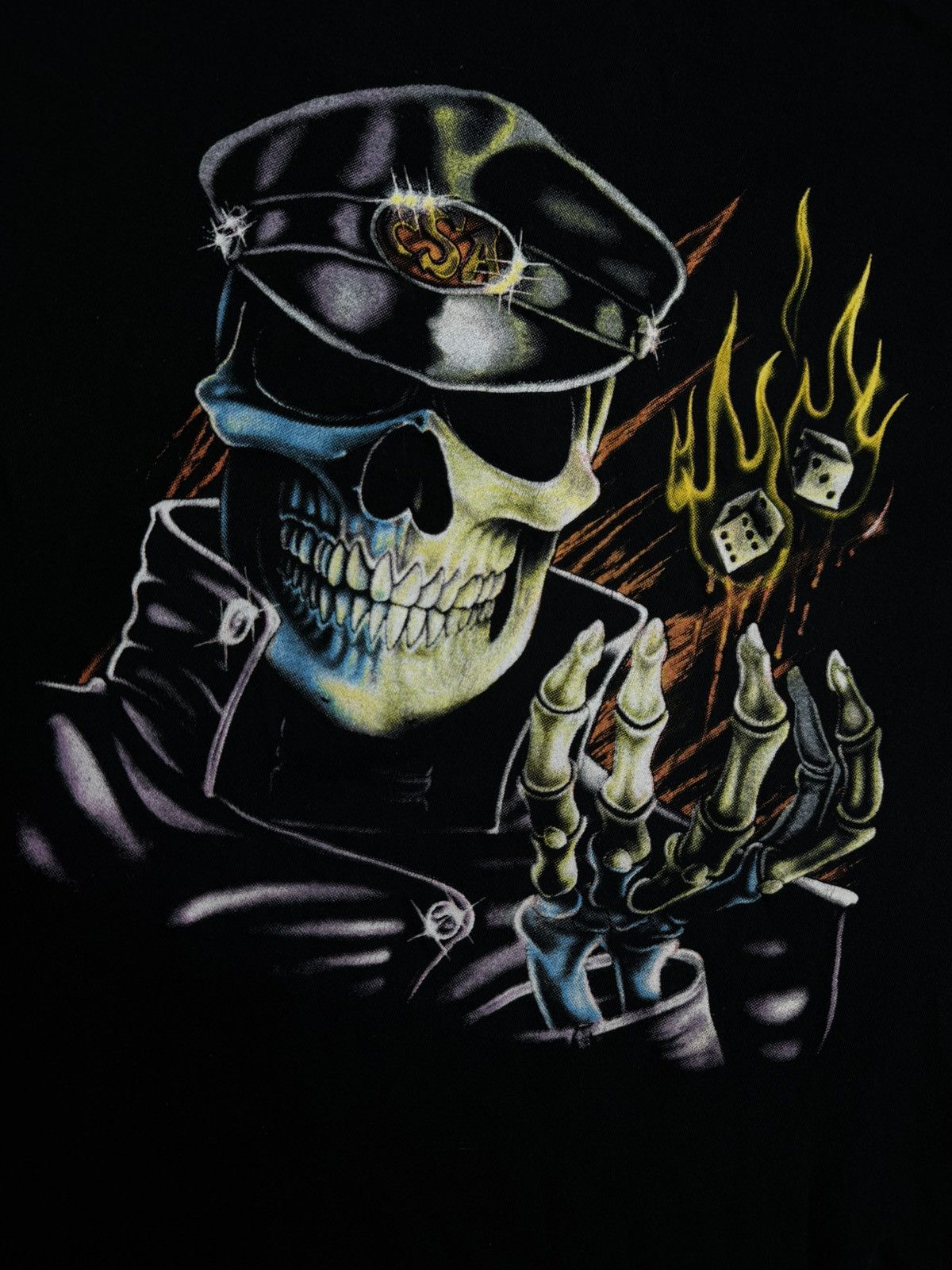 Harley Davidson × Unsound Rags 90s Deadstock Skull Biker Flames Size US L / EU 52-54 / 3 - 3 Thumbnail