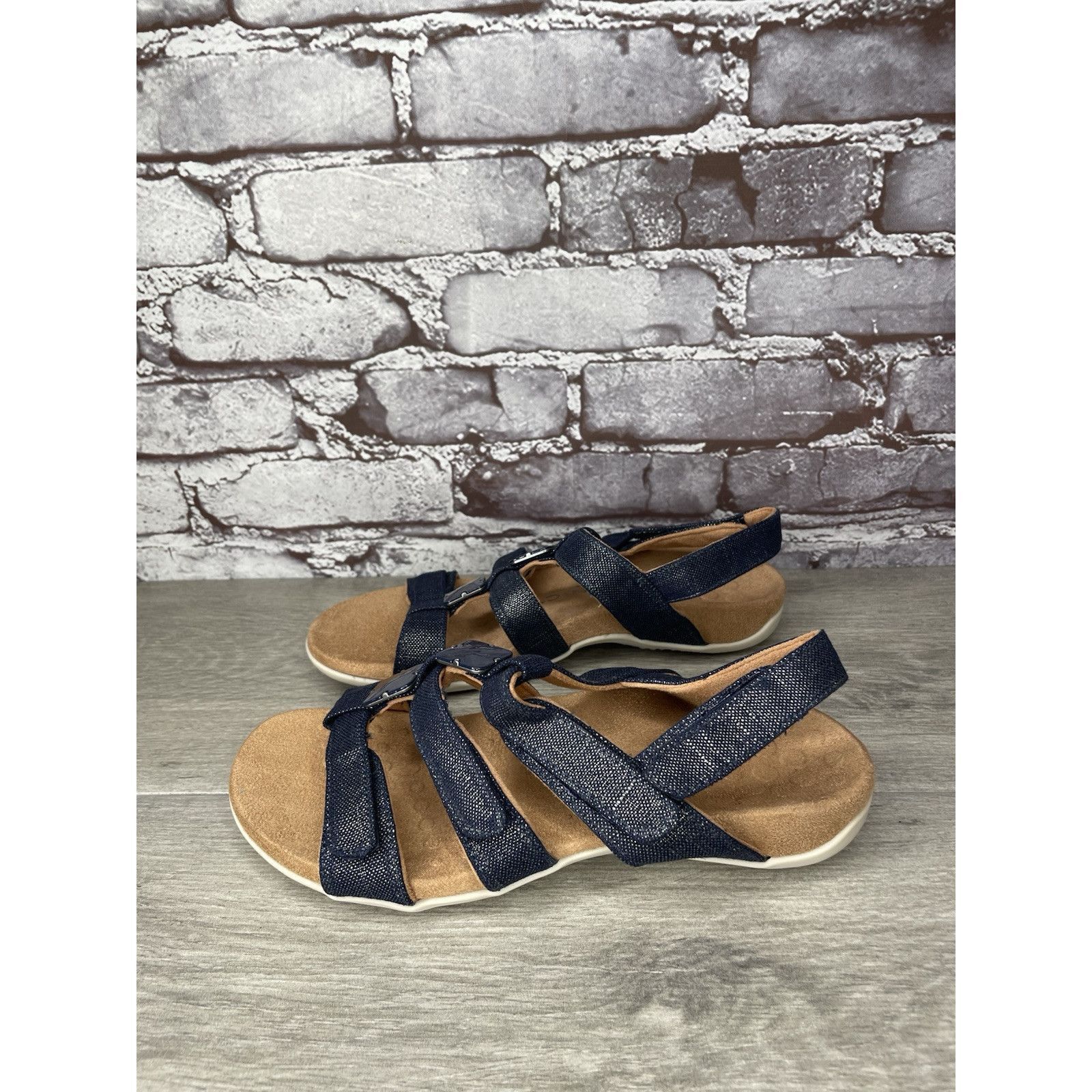 Etonic Vionic Amber Navy Blue Synthetic Adjustable Strappy Sandals Size US 7 / IT 37 - 13 Thumbnail
