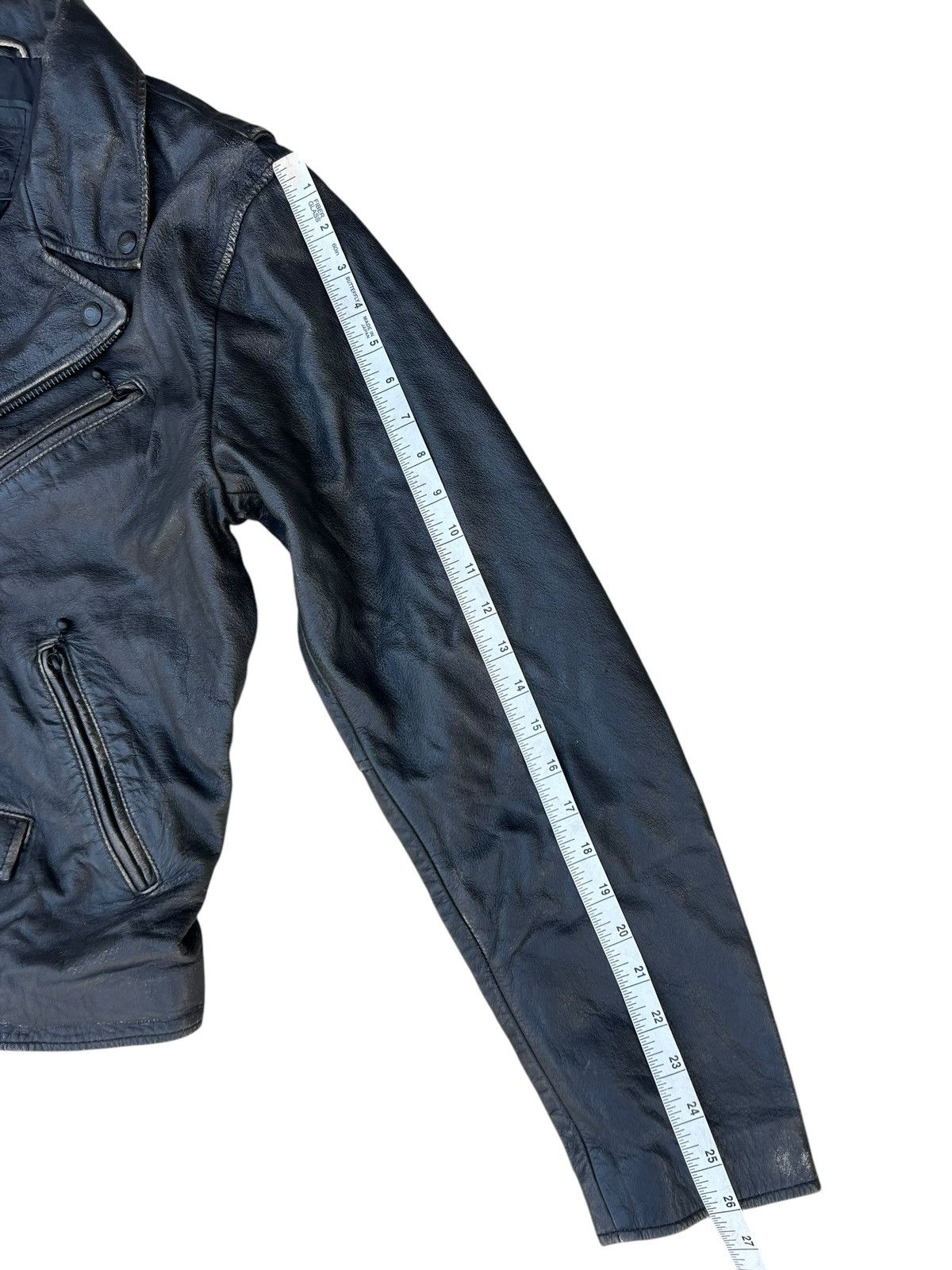 Levi's Levi’s Talon Patina Black Leather Double Collar Biker Jacket Size US M / EU 48-50 / 2 - 3 Thumbnail