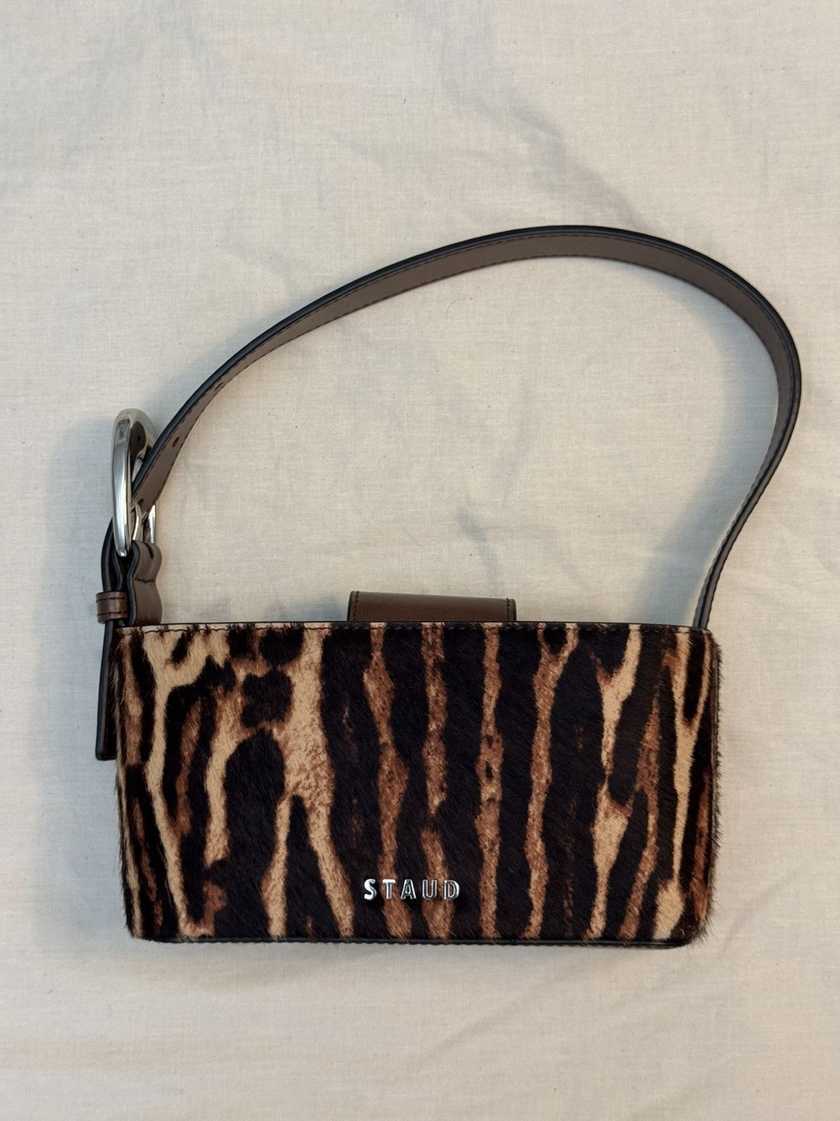 Staud STAUD Brown and Black Animal Print Shoulder Bag Size ONE SIZE - 2 Thumbnail