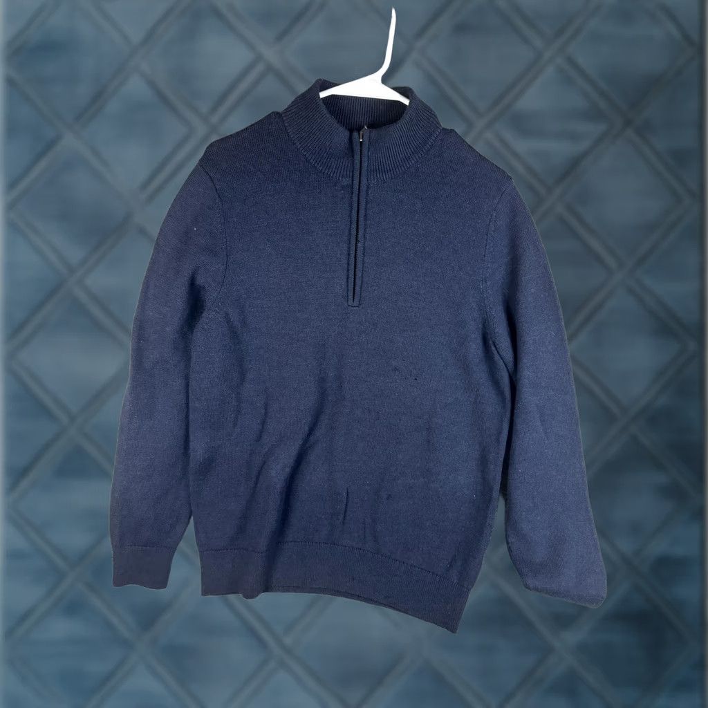 Vintage LL Bean Sweater Mens Medium Navy Merino Wool Quarter Zip Mock Neck Pullover Size US M / EU 48-50 / 2 - 1 Thumbnail