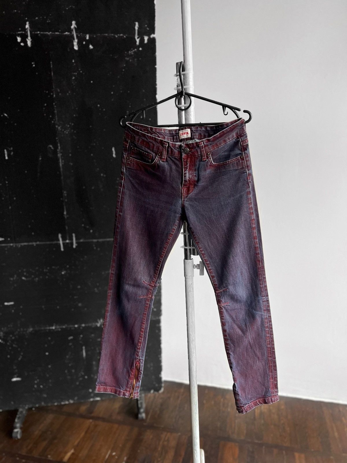 Edwin × Japanese Brand × Vintage Edwin Tokyo Japan Womens Vintage 90s Purple Slim Jeans Size 27" / US 4 / IT 40 - 1 Thumbnail