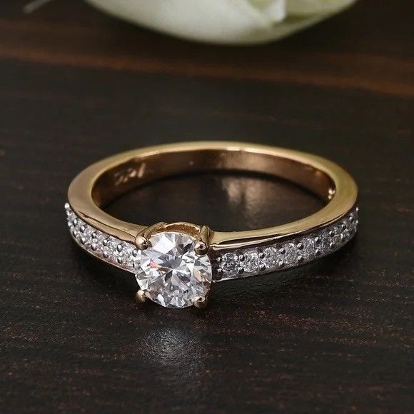 Other 0.60ctw Moissanite Engagement Ring – 18Kover 925 Silver Sz 8 Size ONE SIZE - 1 Thumbnail