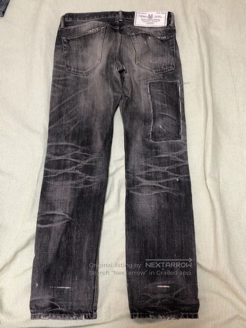 Neighborhood Neighborhood size M 15AW Quiet Patch Black Denim King Size US 27 - 4 Thumbnail