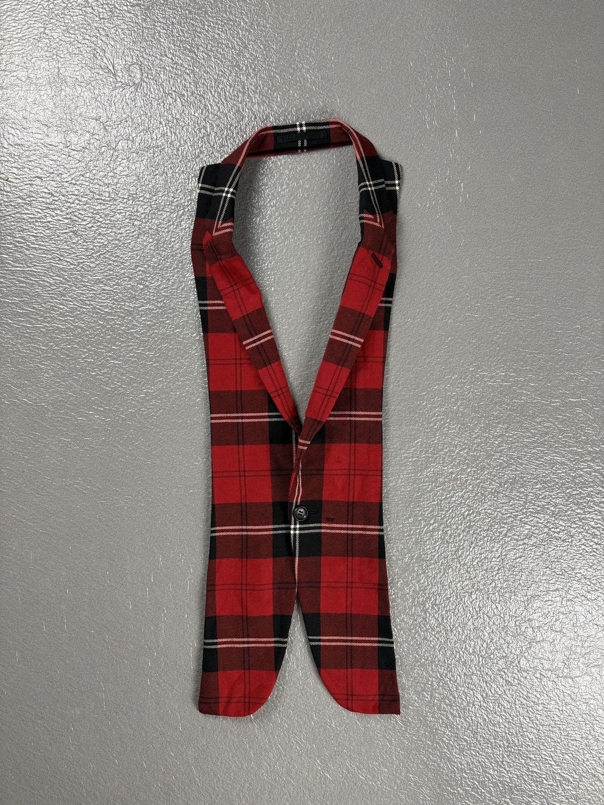 Comme des Garcons Homme Plus AW11 Comme des Garcons Homme Plus Vest Red Tartan Size 46R - 1 Thumbnail
