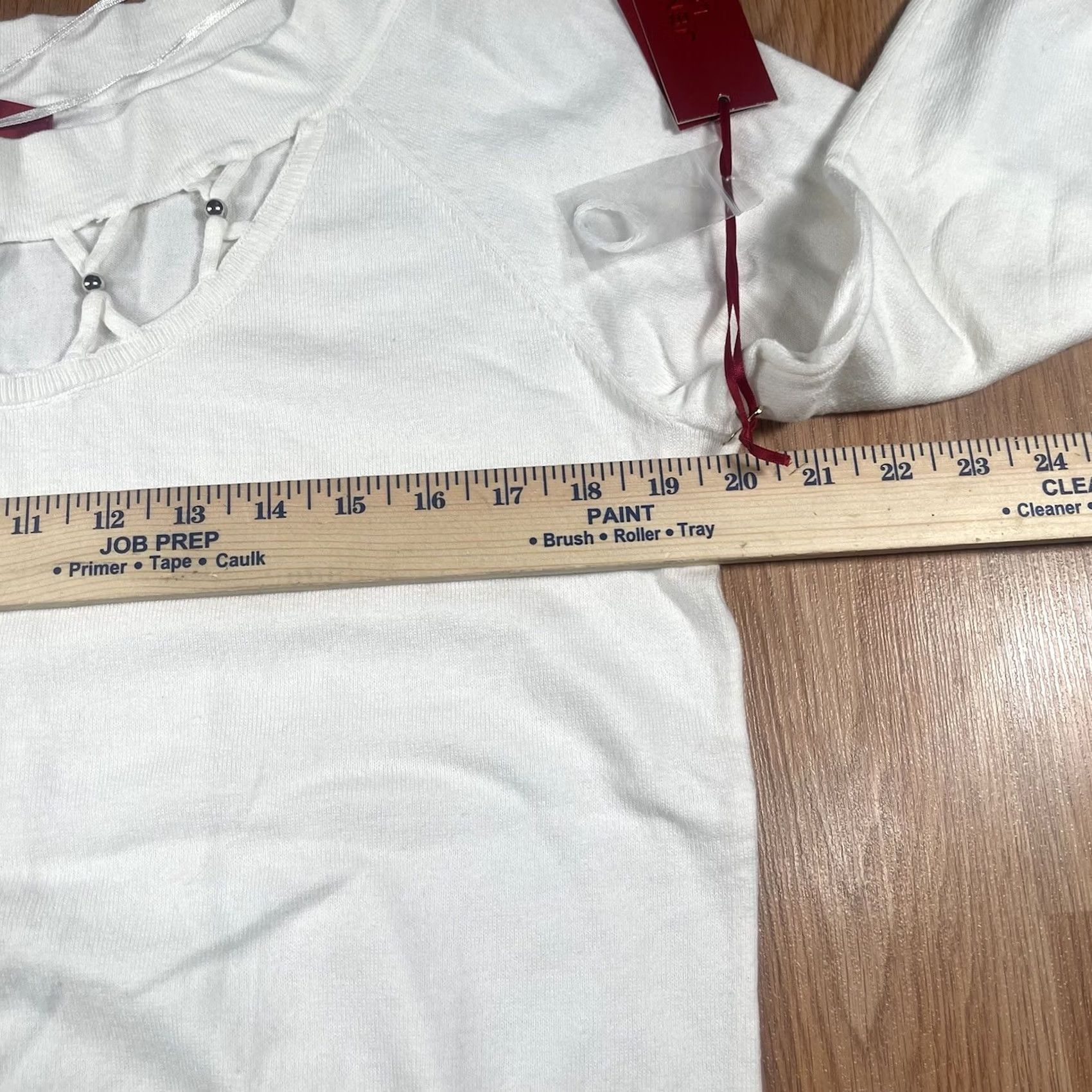 Vintage Jennifer Lopez Knit Sweater Womens XL White Cut Out Round Neck NWT Size XL / US 12-14 / IT 48-50 - 6 Thumbnail