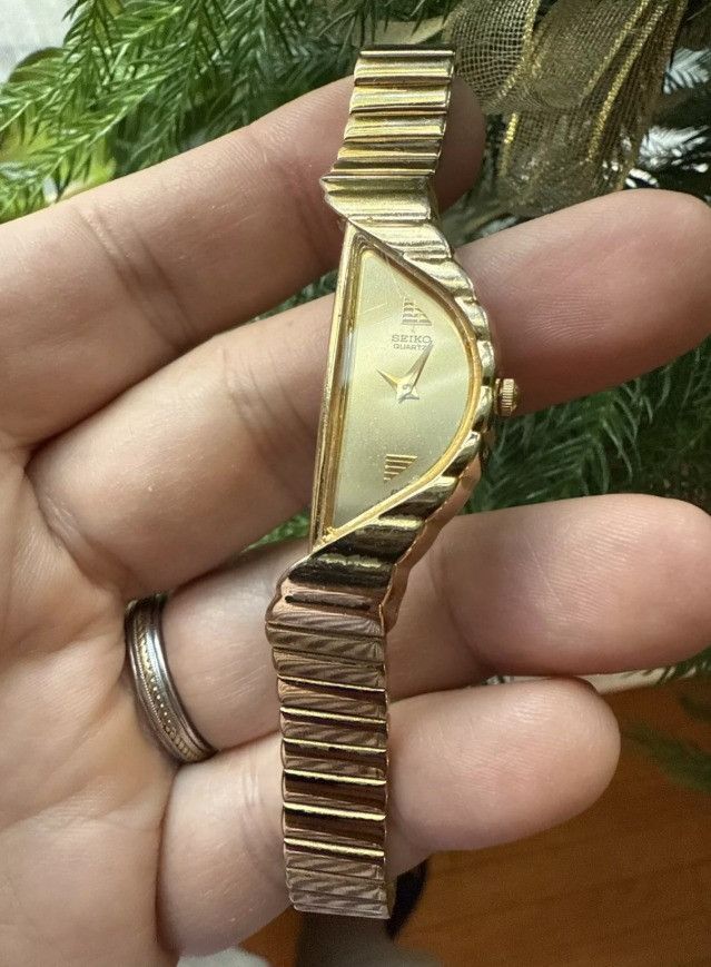 Seiko Half Moon Gold-Tone Women's Quartz Watch