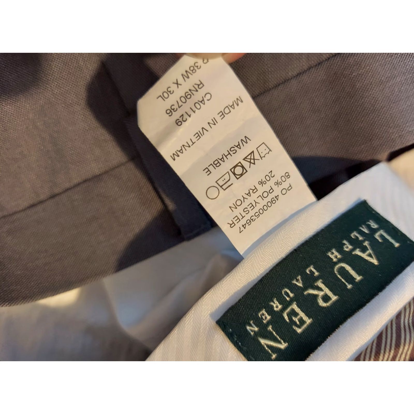 Polo Ralph Lauren Polo Ralph Lauren Dress Pants 38x30 Gray Slacks Khaki Flat Front Men Dress Pants Mens Straight Leg Pants Size US M / EU 48-50 / 2 - 4 Thumbnail